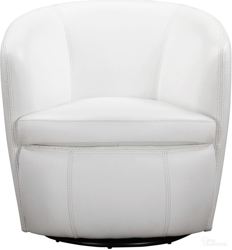 The appearance of Barolo Italian Leather Swivel Club Chair In Snow designed by Parker House in the transitional interior design. This snow piece of furniture was selected by 1StopBedrooms from Barolo Collection to add a touch of cosiness and style into your home. Sku: SBAR#912S-SNOW. Material: Leather.