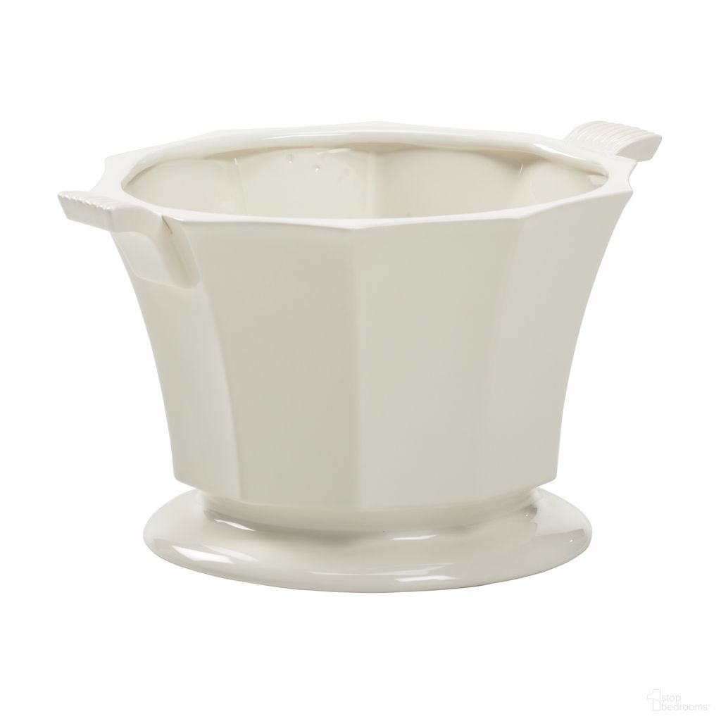The appearance of Baron Cachepot In White and Cream designed by Chelsea House in the modern / contemporary interior design. This white/cream piece of furniture  was selected by 1StopBedrooms from Bill Cain Collection to add a touch of cosiness and style into your home. Sku: 385447. Material: Ceramic.