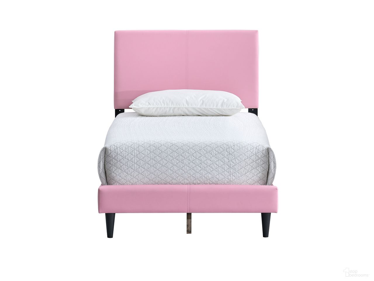 The appearance of Baron Twin Platform Bed In Pink designed by Glory in the modern / contemporary interior design. This pink piece of furniture  was selected by 1StopBedrooms from Baron Collection to add a touch of cosiness and style into your home. Sku: G00706-TB-UP. Bed Type: Platform Bed. Material: Faux Leather. Bed Size: Twin.