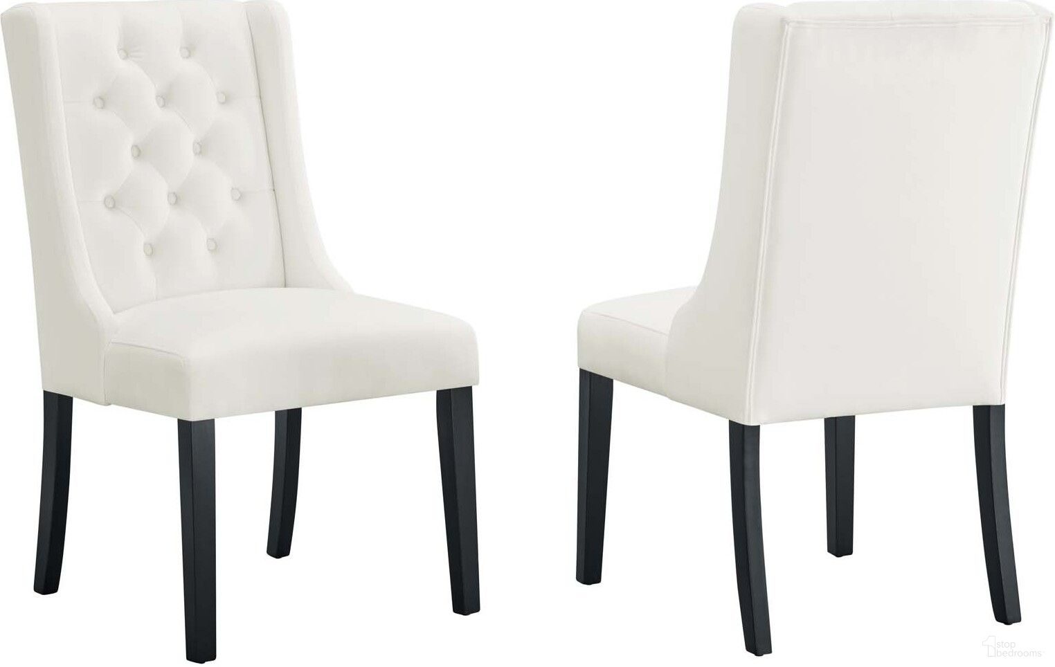 The appearance of Baronet Performance Velvet Dining Chair Set Of 2 In White designed by Modway in the modern / contemporary interior design. This white piece of furniture was selected by 1StopBedrooms from Baronet Collection to add a touch of cosiness and style into your home. Sku: EEI-5013-WHI. Material: Wood. Chair Type: Side Chair.
