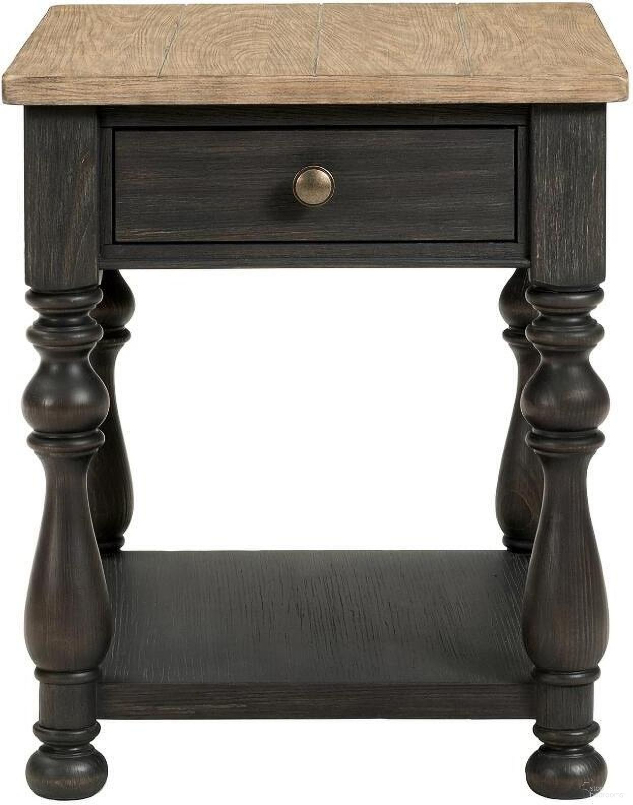 The appearance of Barrington Two Tone Side Table In Antique Oak and Antique Black designed by Riverside Furniture in the modern / contemporary interior design. This antique oak and antique black piece of furniture  was selected by 1StopBedrooms from Barrington Two Tone Collection to add a touch of cosiness and style into your home. Sku: 32309. Material: Wood.