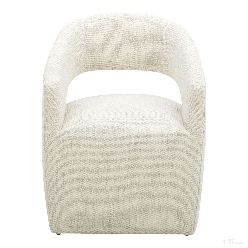 Barrow Rolling Dining Chair In White Mist