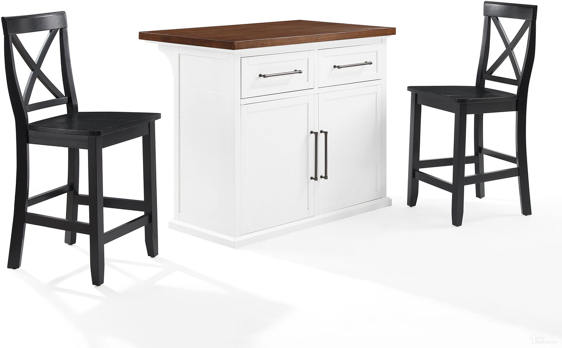 Crosley Bartlett Kitchen Island with Stools - Thumbnail 2