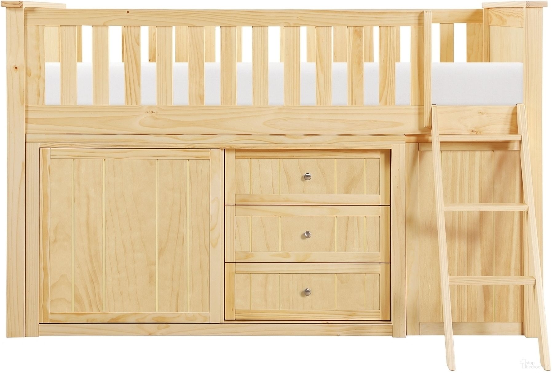 The appearance of Bartly Twin Low Loft Bunk with Bookcase and Dresser In Natural and Pine designed by Homelegance in the transitional interior design. This natural/pine piece of furniture was selected by 1StopBedrooms from Bartly Collection to add a touch of cosiness and style into your home. Sku: B2043LL-1;B2043LL-2;B2043LL-3;B2043LL-BC;B2043LL-DR. Bed Type: Bunk Bed. Bed Size: Twin. Material: Solid Wood.