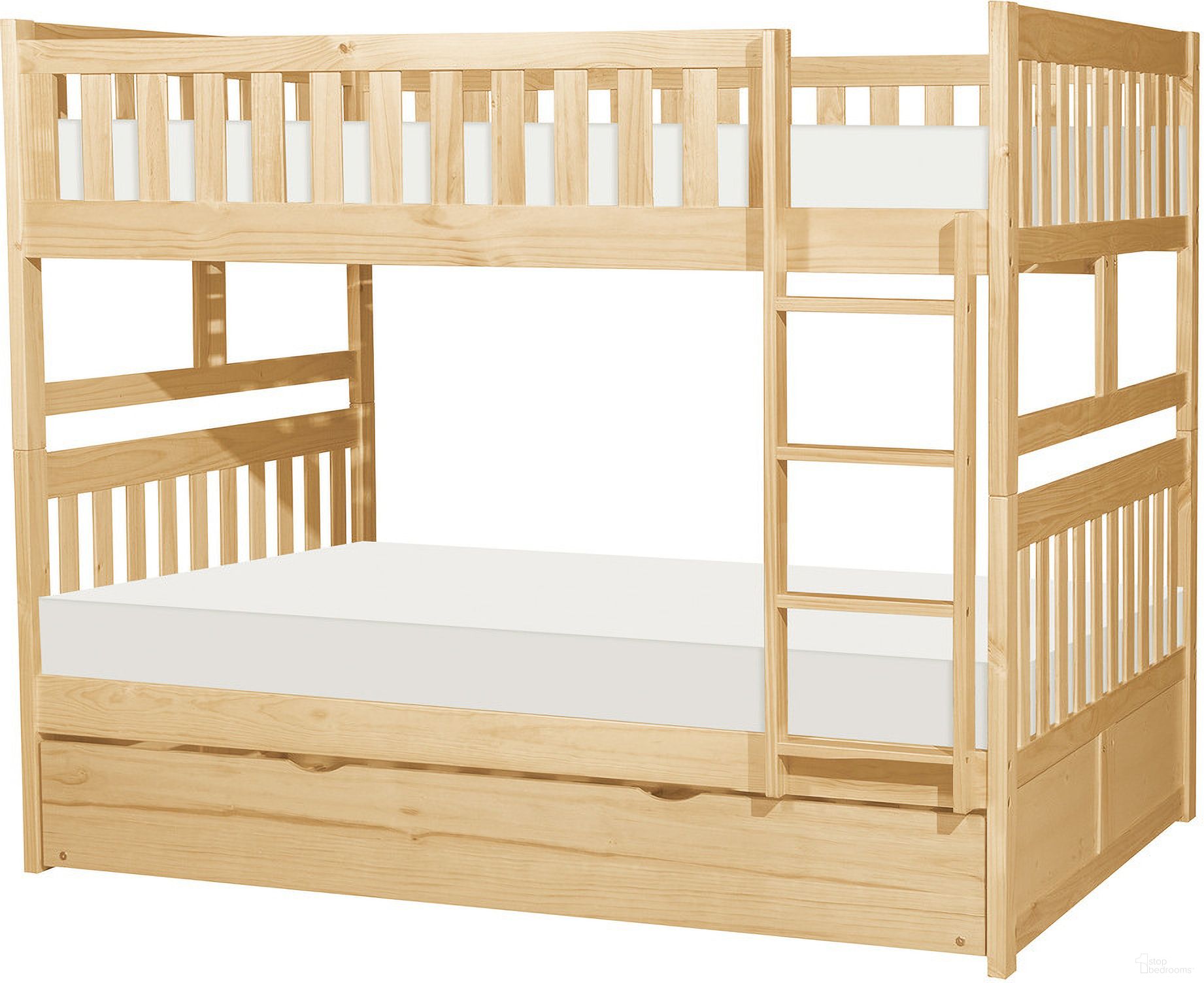 The appearance of Bartly Full/Full Bunk Bed with Twin Trundle In Natural designed by Homelegance in the modern / contemporary interior design. This natural piece of furniture was selected by 1StopBedrooms from Bartly Collection to add a touch of cosiness and style into your home. Sku: B2043FF-1;B2043FF-2;B2043FF-SL;B2043-R. Bed Type: Bunk Bed. Material: Wood. Bed Size: Full Over Full.