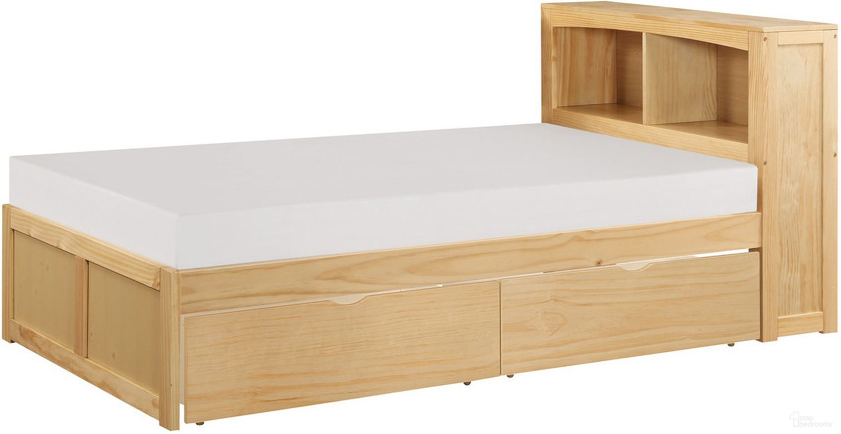 The appearance of Bartly Twin Bookcase Bed with Storage Boxes In Natural designed by Homelegance in the transitional interior design. This natural piece of furniture was selected by 1StopBedrooms from Bartly Collection to add a touch of cosiness and style into your home. Sku: B2043BC-1;B2043BC-2;B2043-T. Bed Type: Bookcase Bed. Material: Wood. Bed Size: Twin.