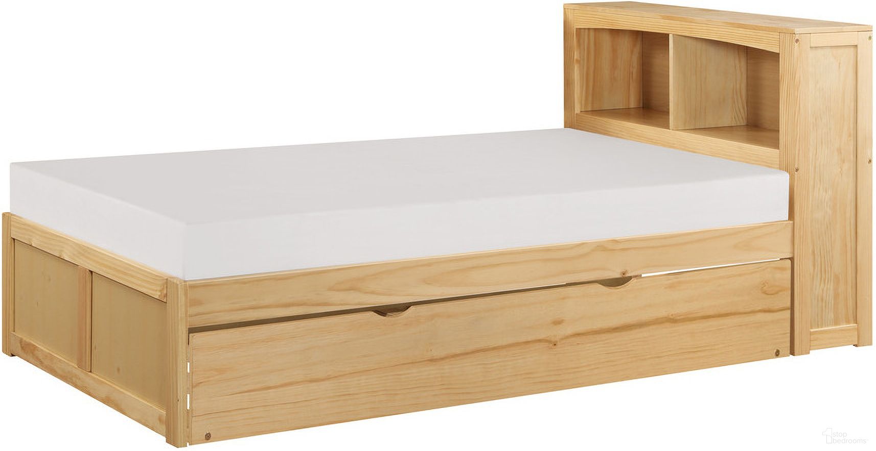 The appearance of Bartly Twin Bookcase Bed with Twin Trundle In Natural designed by Homelegance in the transitional interior design. This natural piece of furniture was selected by 1StopBedrooms from Bartly Collection to add a touch of cosiness and style into your home. Sku: B2043BC-1;B2043BC-2;B2043-R. Bed Type: Bookcase Bed. Material: Wood. Bed Size: Twin.