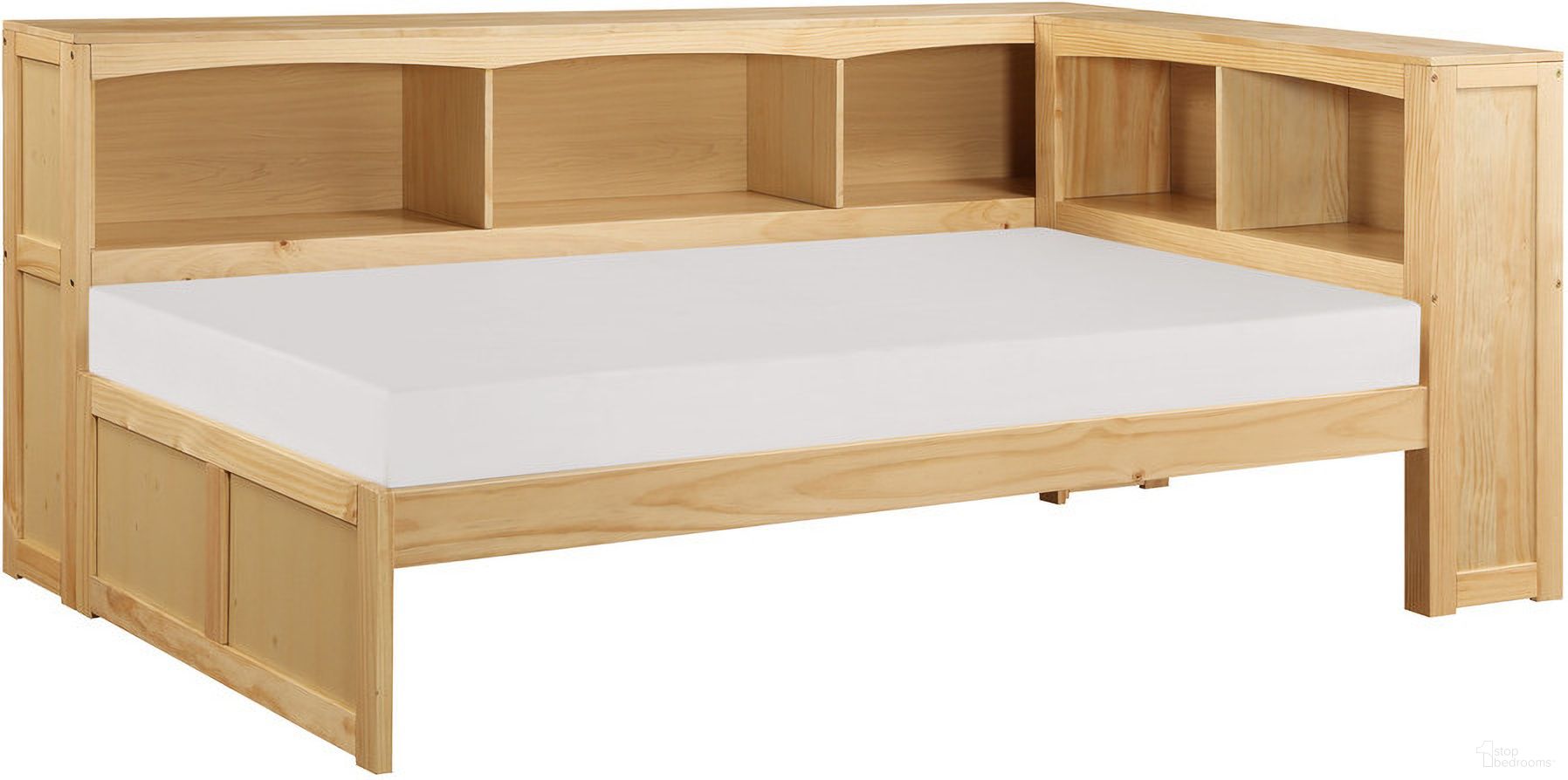 The appearance of Bartly Twin Bookcase Corner Bed In Natural designed by Homelegance in the transitional interior design. This natural piece of furniture was selected by 1StopBedrooms from Bartly Collection to add a touch of cosiness and style into your home. Sku: B2043BC-1;B2043BC-2;B2043BC-BC. Bed Type: Bookcase Bed. Material: Wood. Bed Size: Twin.