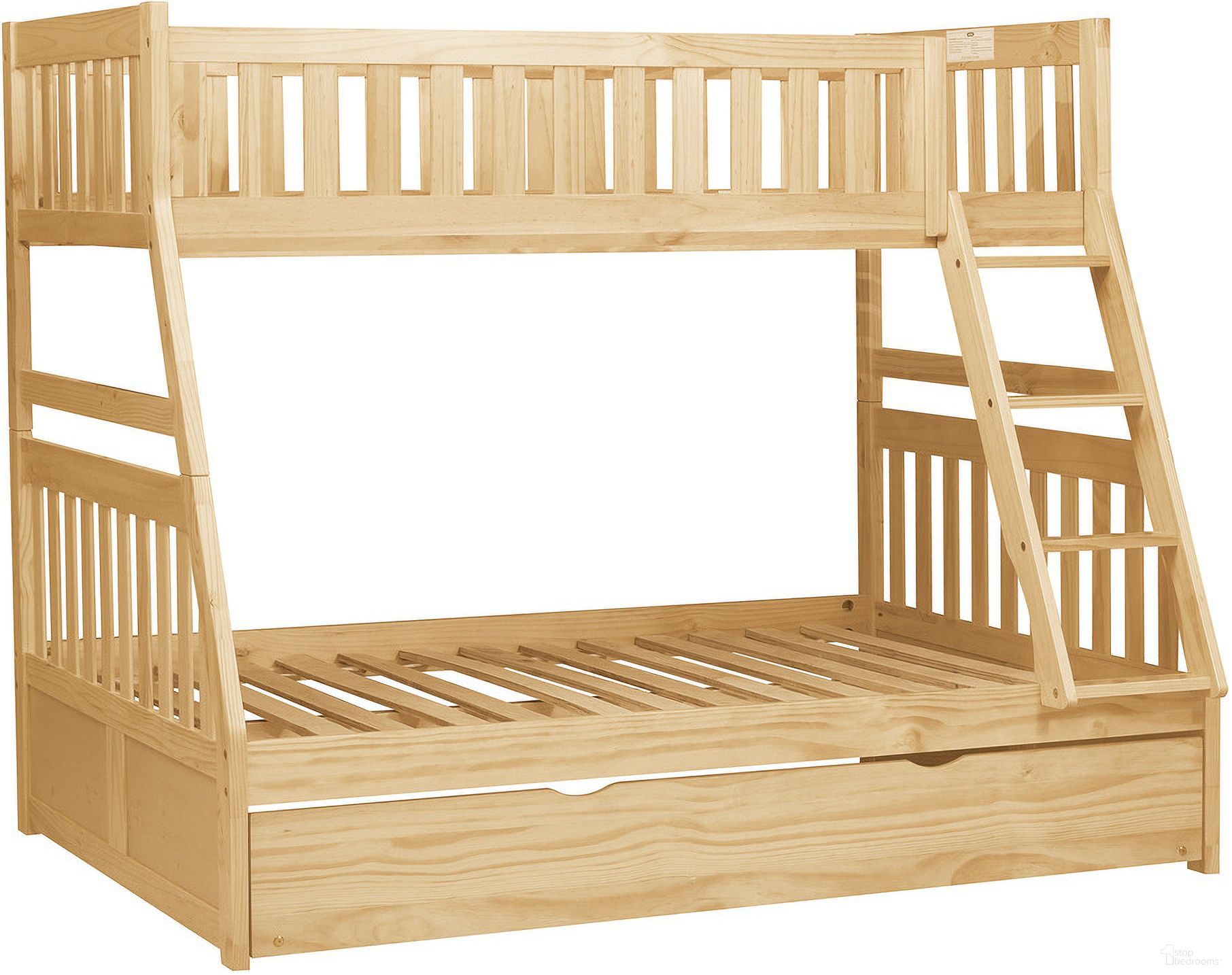 Bartly Twin/Full Bunk Bed with Twin Trundle In Natural