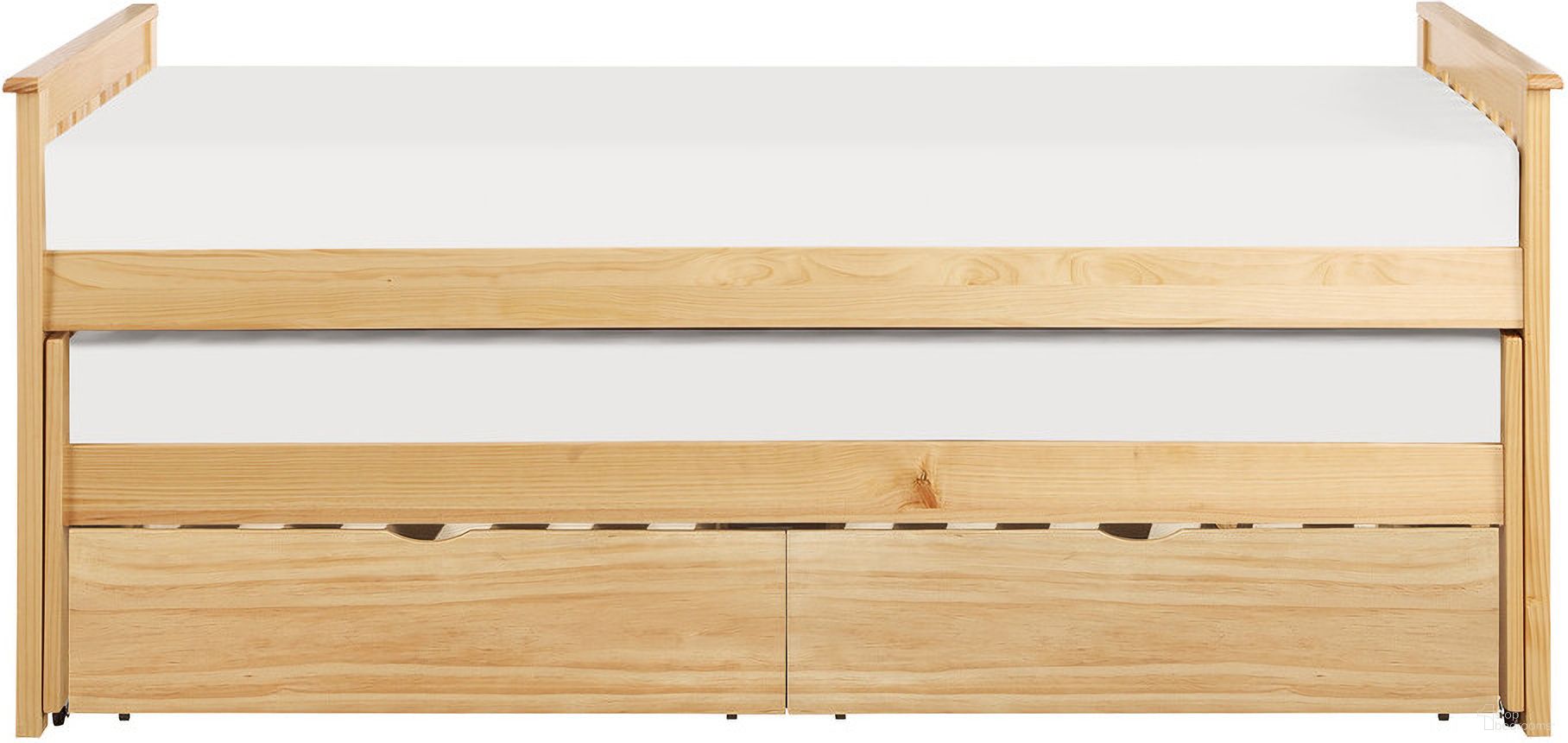 Bartly Twin/Twin Bed with Storage Boxes In Natural