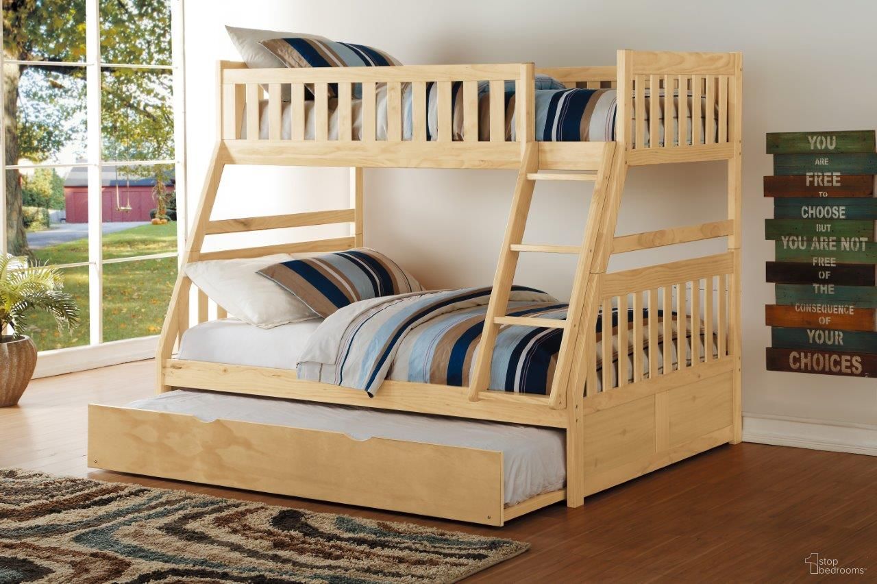 Bartly Natural Pine Youth Bunk Bedroom Set with Trundle