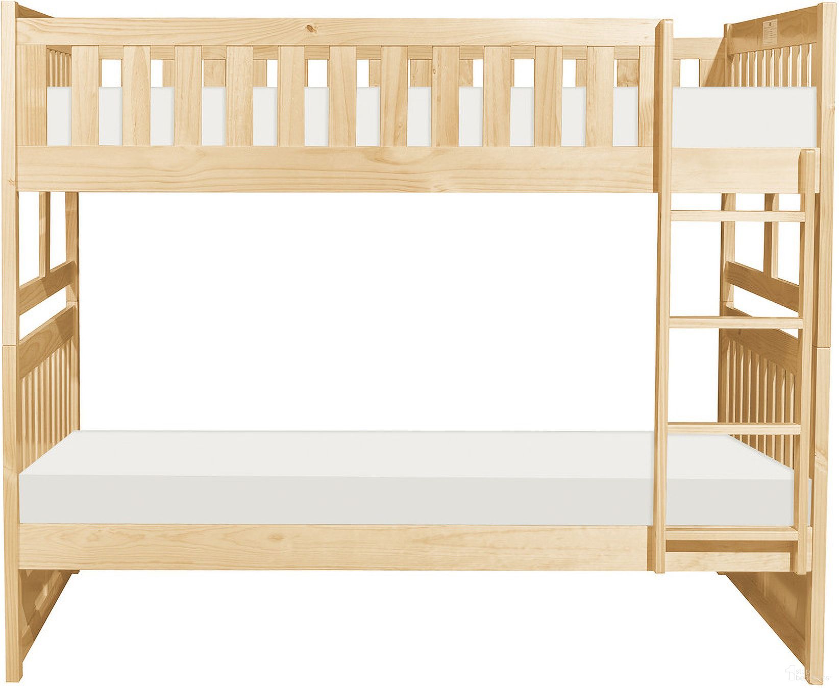 The appearance of Bartly Pine Full Over Full Bunk Bed designed by Homelegance in the transitional interior design. This brown piece of furniture was selected by 1StopBedrooms from Bartly Collection to add a touch of cosiness and style into your home. Sku: B2043FF-1;B2043FF-2;B2043FF-SL. Bed Type: Bunk Bed. Material: Wood. Bed Size: Full Over Full.