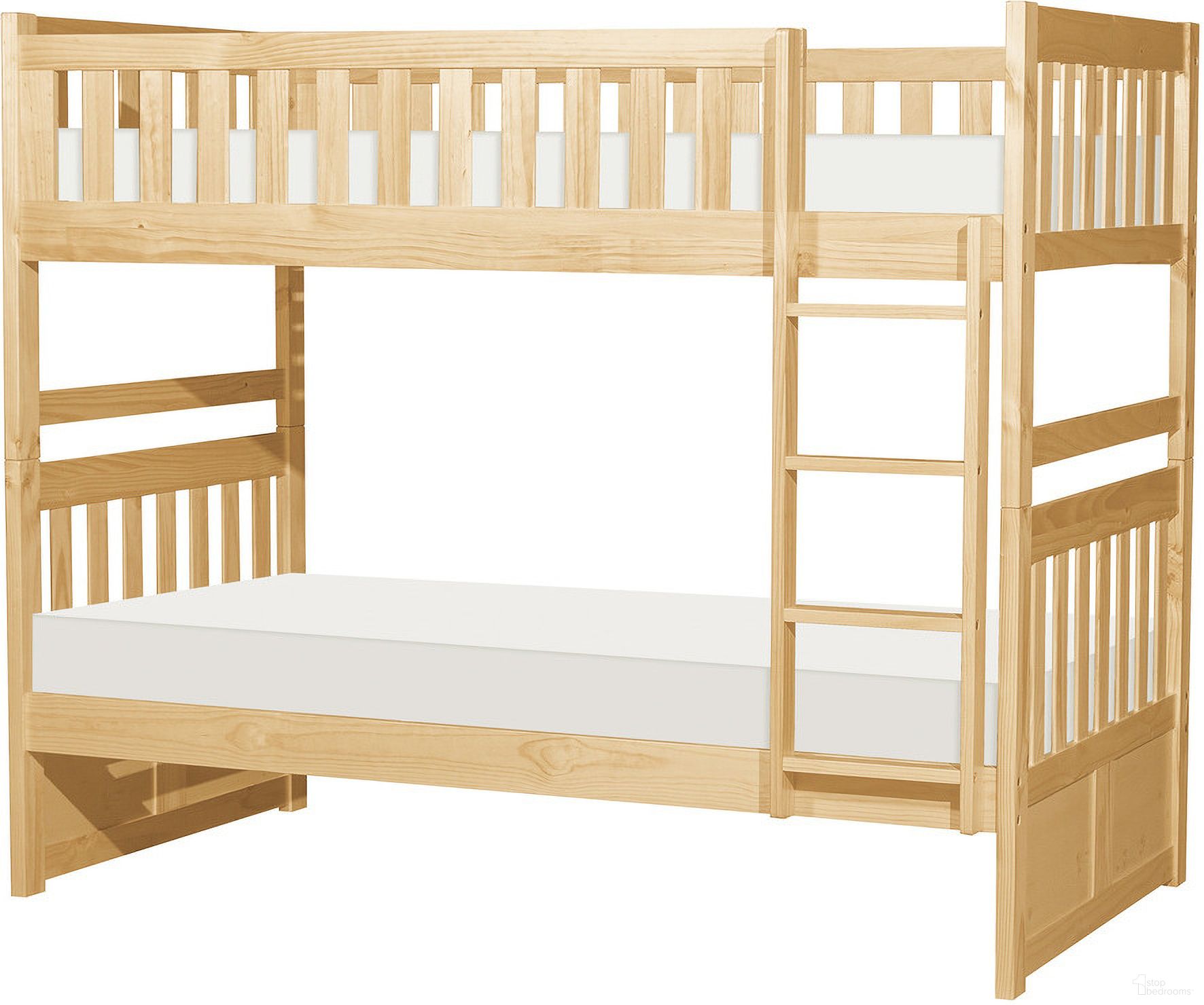 The appearance of Bartly Pine Twin Over Twin Bunk Bed designed by Homelegance in the transitional interior design. This brown piece of furniture was selected by 1StopBedrooms from Bartly Collection to add a touch of cosiness and style into your home. Sku: B2043-1;B2043-2;B2043-SL. Bed Type: Bunk Bed. Material: Wood. Bed Size: Twin Over Twin.