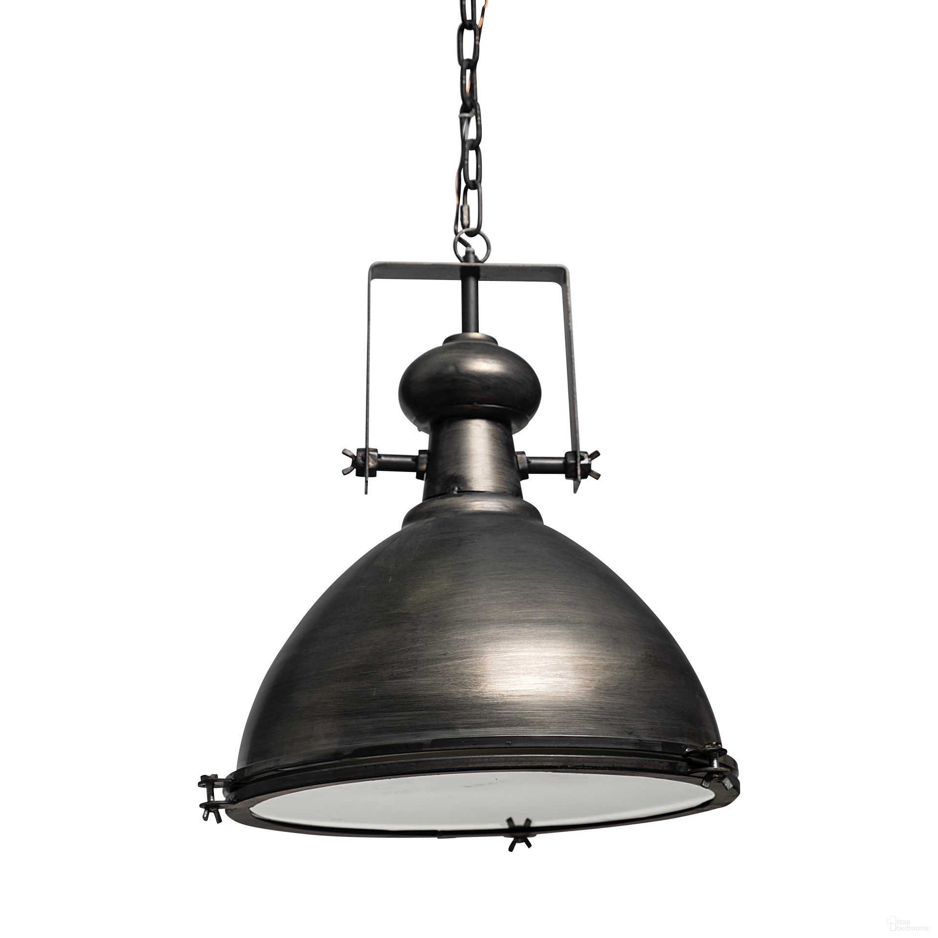 Bashaw I 17 x 20 Inch Metal Dome Pendant Light In Gray