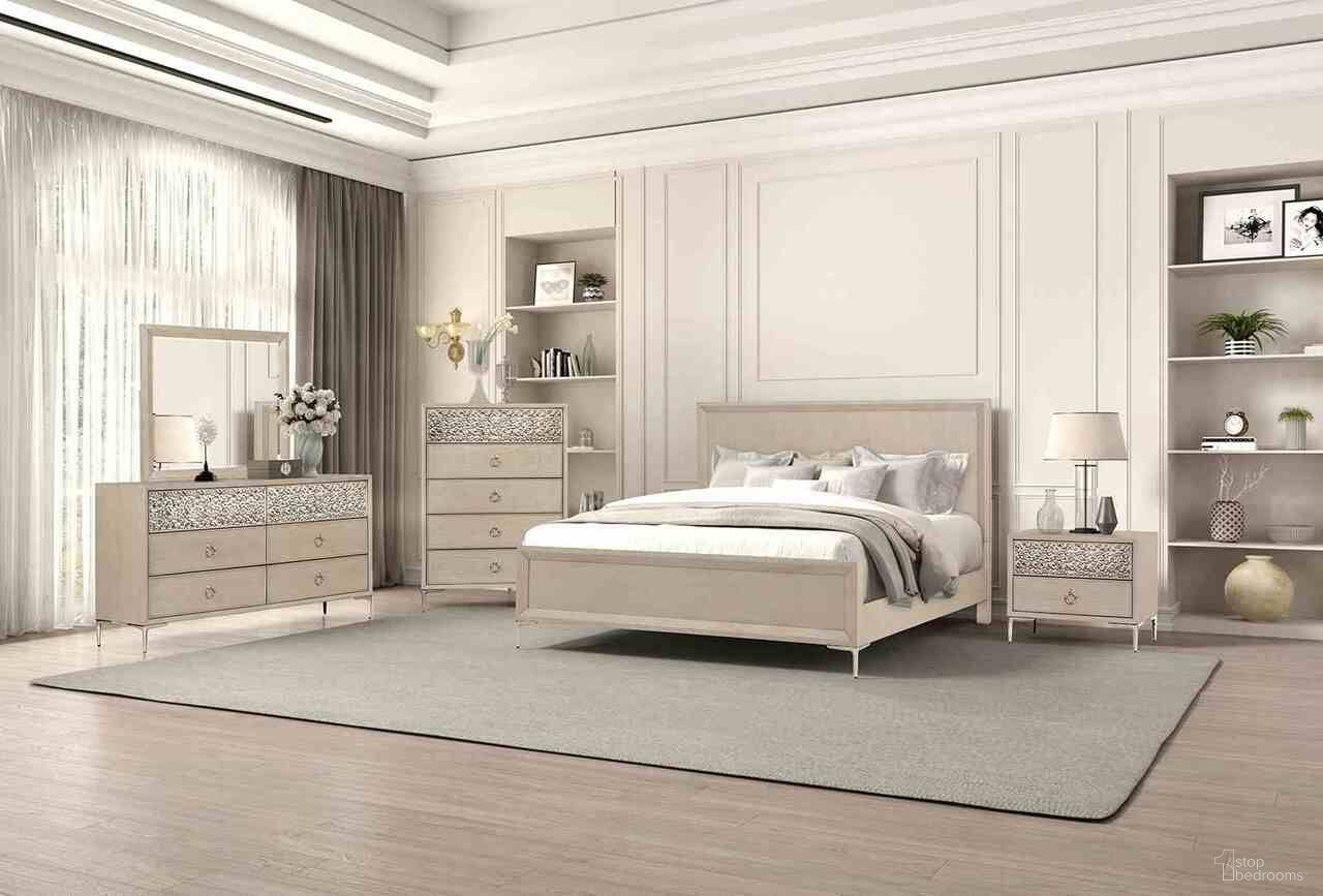 The appearance of Bashford Bedroom Set In Natural Oak designed by Furniture of America in the modern / contemporary interior design. This natural oak piece of furniture was selected by 1StopBedrooms from Bashford Collection to add a touch of cosiness and style into your home. Sku: FM79008NT-Q-FB;FM79008NT-Q-HB;FM79008NT-R;FM79008NT-N. Material: Metal. Bed Size: King.