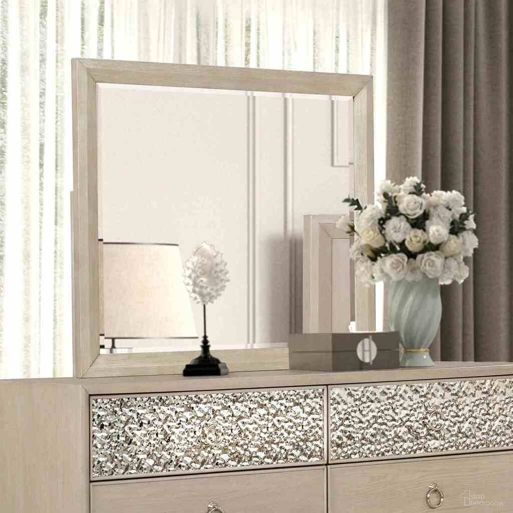 The appearance of Bashford Mirror In Natural Oak designed by Furniture of America in the modern / contemporary interior design. This natural oak piece of furniture  was selected by 1StopBedrooms from Bashford Collection to add a touch of cosiness and style into your home. Sku: FM79008NT-M. Material: Solid Rubberwood.