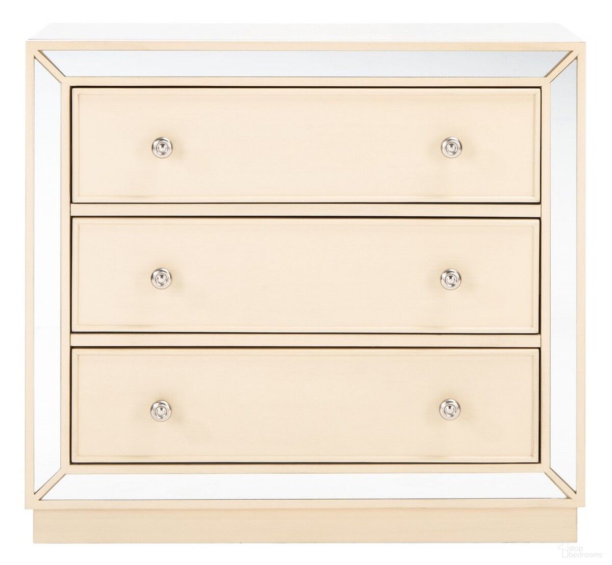 The appearance of Basie 3 Drawer Chest in Antique Beige designed by Safavieh in the modern / contemporary interior design. This antique beige piece of furniture  was selected by 1StopBedrooms from Basie Collection to add a touch of cosiness and style into your home. Sku: CHS6414B. Material: Wood.