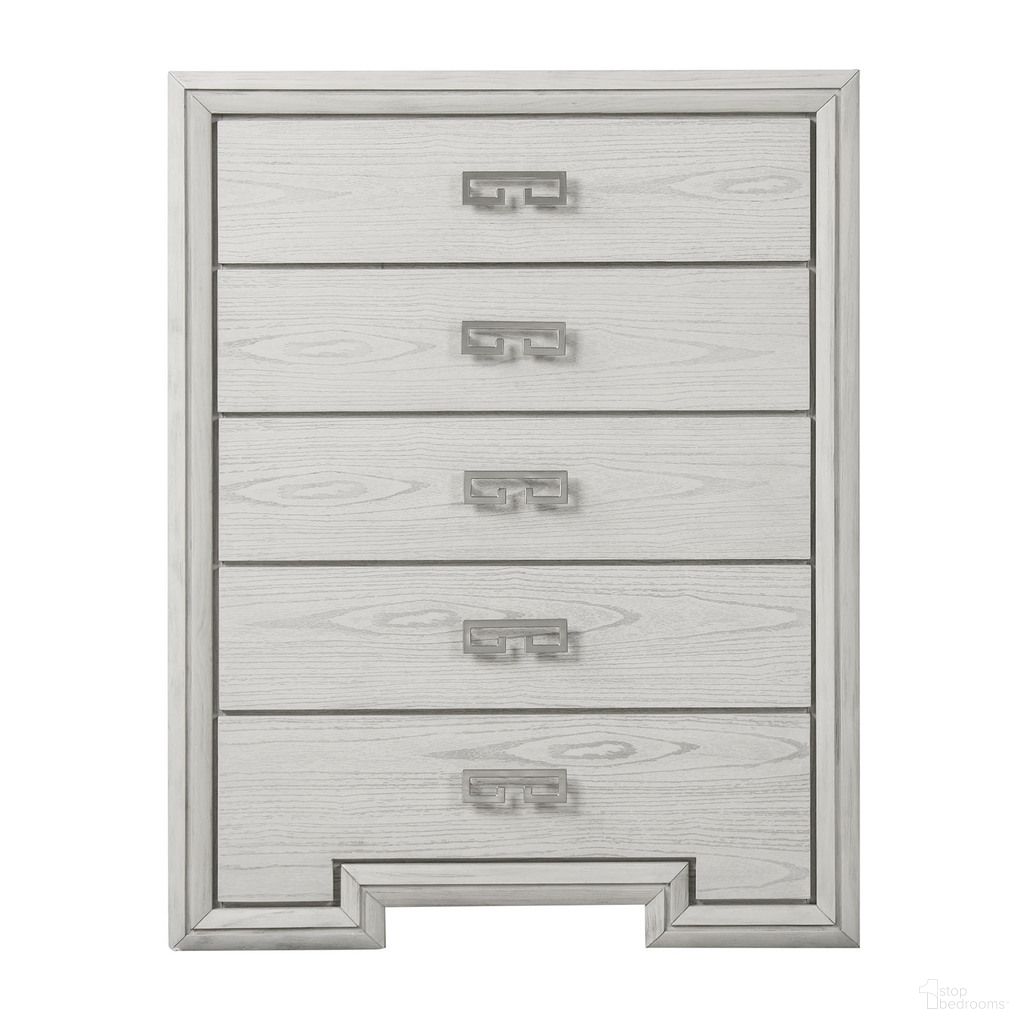 The appearance of Basilone Chest In Rustic White designed by Furniture of America in the transitional interior design. This rustic white piece of furniture was selected by 1StopBedrooms from Basilone Collection to add a touch of cosiness and style into your home. Sku: FM7440WH-C. Material: Solid Wood.