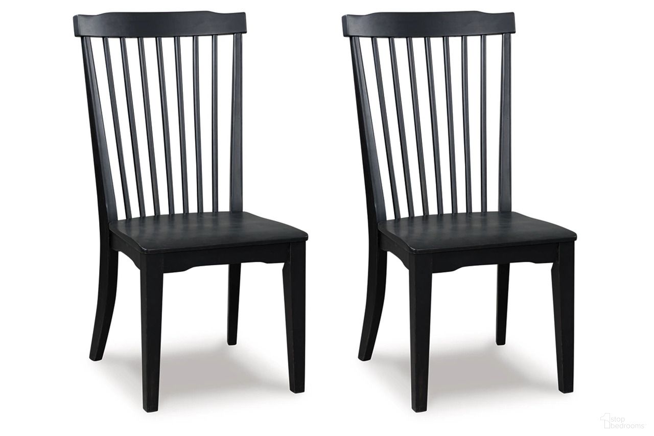 The appearance of Basinger Dining Chair Set of 2 In Black designed by Signature Design by Ashley in the traditional interior design. This black piece of furniture was selected by 1StopBedrooms from Basinger Collection to add a touch of cosiness and style into your home. Sku: NCD824-05. Material: Wood. Chair Type: Side Chair.