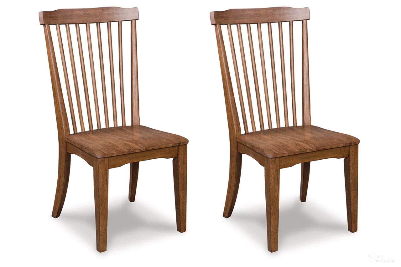 The appearance of Basinger Dining Chair Set of 2 In Brown designed by Signature Design by Ashley in the traditional interior design. This brown piece of furniture  was selected by 1StopBedrooms from Basinger Collection to add a touch of cosiness and style into your home. Sku: NCD824-06. Material: Wood. Chair Type: Side Chair.