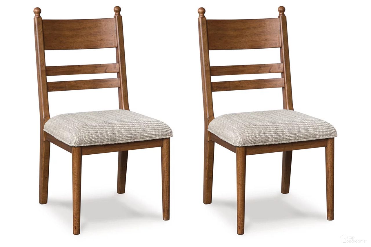 The appearance of Basinger Dining Chair Set of 2 In Brown designed by Signature Design by Ashley in the traditional interior design. This brown piece of furniture was selected by 1StopBedrooms from Basinger Collection to add a touch of cosiness and style into your home. Sku: NCD824-09. Material: Fabric. Chair Type: Side Chair.