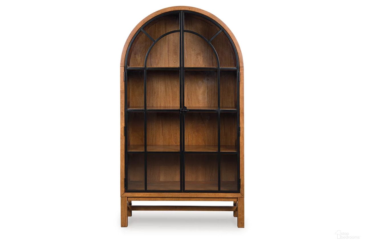 The appearance of Basinger Display Cabinet In Brown and Black designed by Signature Design by Ashley in the traditional interior design. This brown/black piece of furniture  was selected by 1StopBedrooms from Basinger Collection to add a touch of cosiness and style into your home. Sku: NCD824-476.