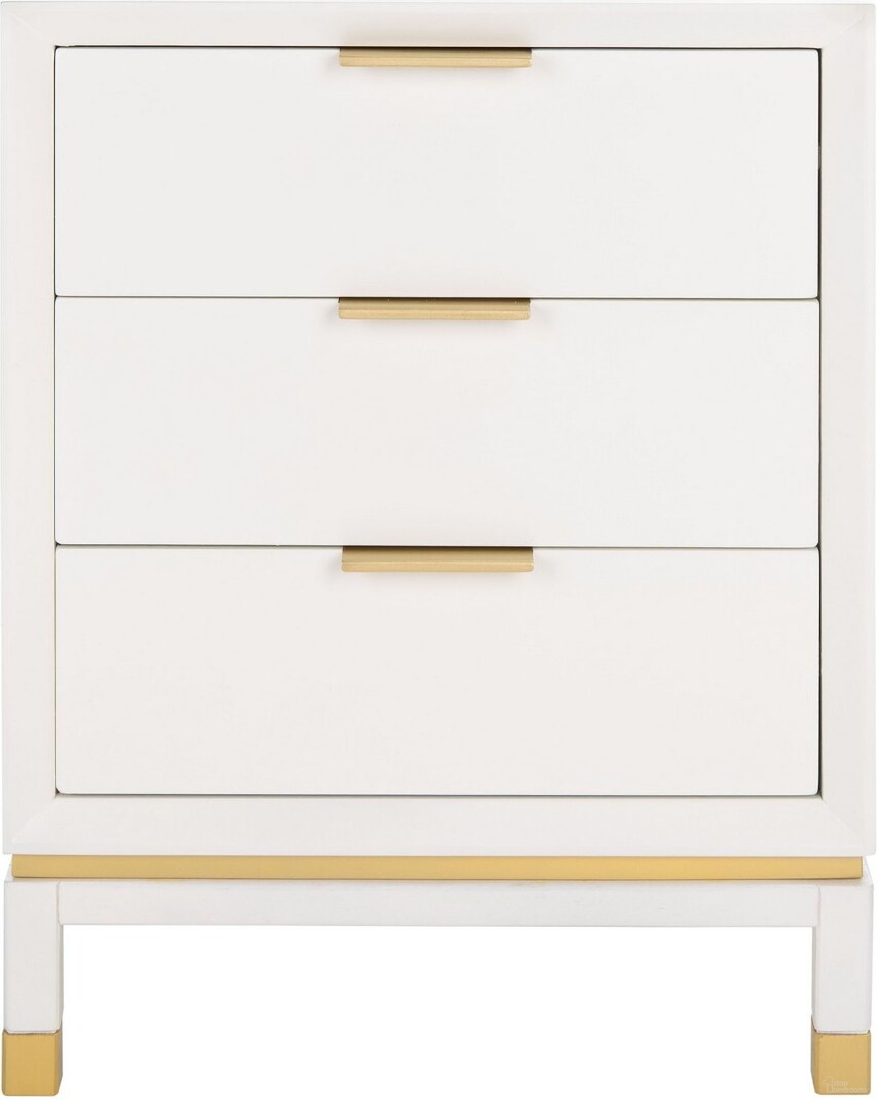 The appearance of Baskin 3 Drawer Accent Table in White designed by Safavieh in the modern / contemporary interior design. This white piece of furniture  was selected by 1StopBedrooms from Baskin Collection to add a touch of cosiness and style into your home. Sku: ACC6605A. Material: Wood.