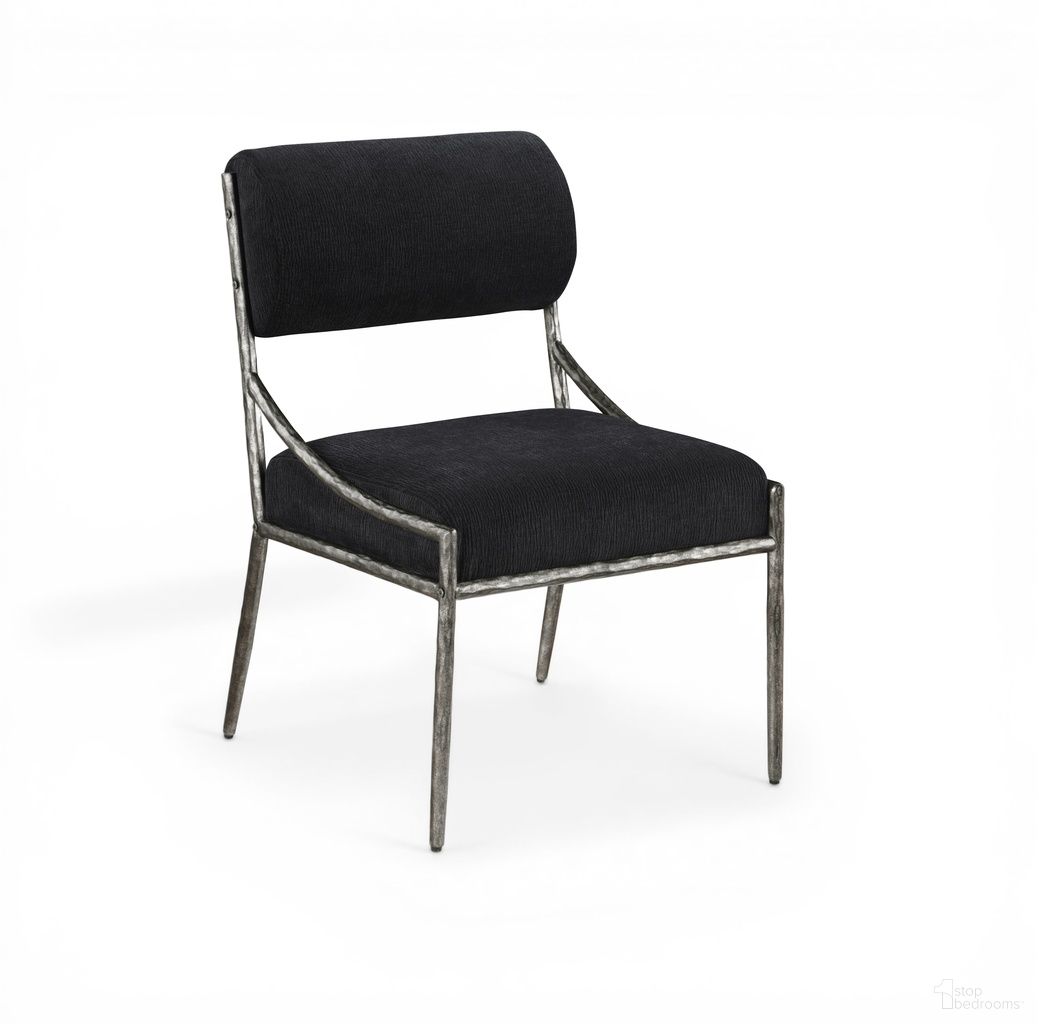 The appearance of Bastille Chenille Fabric Upholstered Dining Side Chair Set of 2 In Black designed by Meridian in the modern / contemporary interior design. This black piece of furniture  was selected by 1StopBedrooms from Bastille Collection to add a touch of cosiness and style into your home. Sku: 77038Black-SC. Material: Chenille. Chair Type: Side Chair.