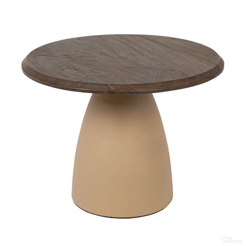 The appearance of Bastion Round Side Table with Metal Base and Mango Wood Top In Natural and Cream designed by Rowena Interiors in the modern / contemporary interior design. This natural/cream piece of furniture  was selected by 1StopBedrooms from Bastion Collection to add a touch of cosiness and style into your home. Sku: EC2206MC. Material: Mango Wood.