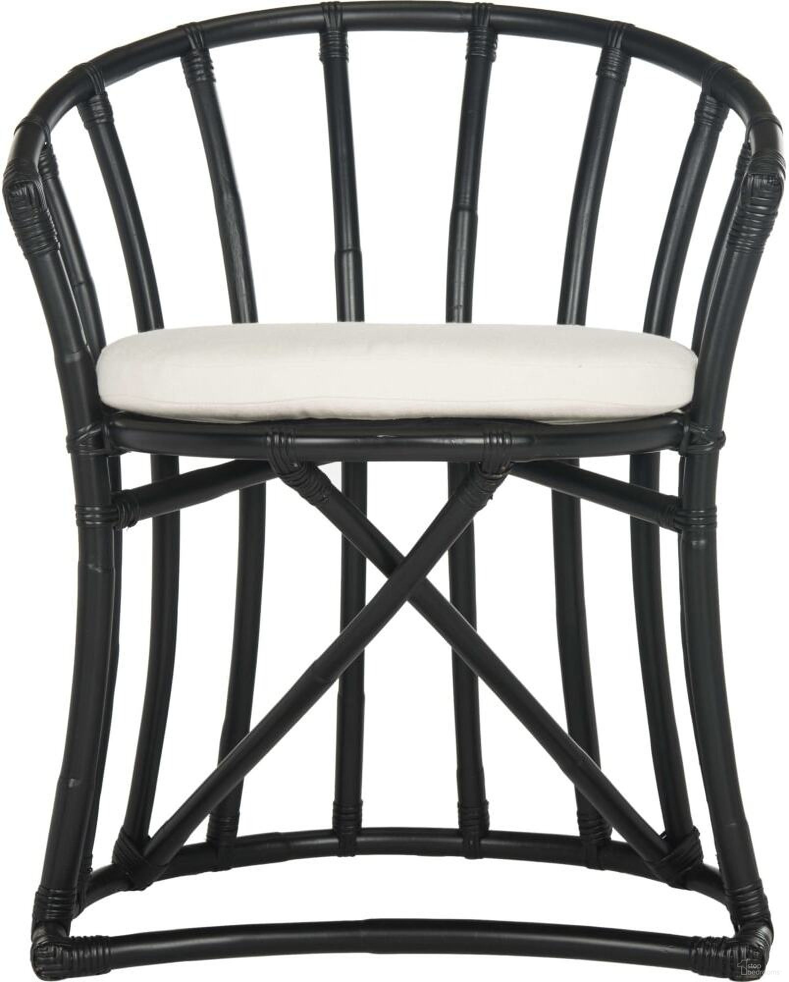 The appearance of Bates Black and White Rattan Accent Chair designed by Safavieh in the modern / contemporary interior design. This black piece of furniture  was selected by 1StopBedrooms from Safavieh WIK Collection to add a touch of cosiness and style into your home. Sku: WIK6500A. Material: Rattan.