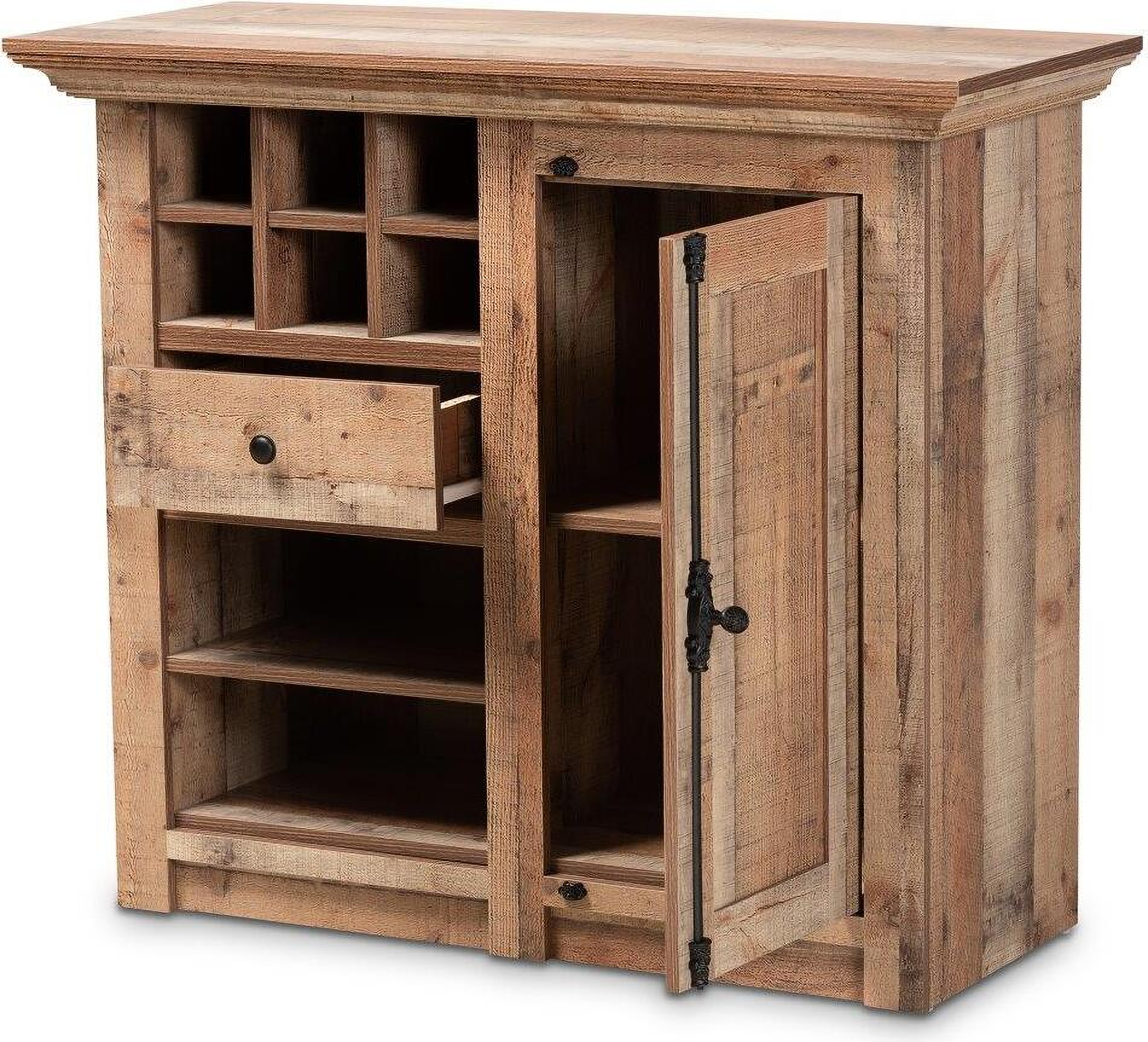 Baxton Studio Albert Modern And Contemporary Farmhouse Rustic Oak Brown