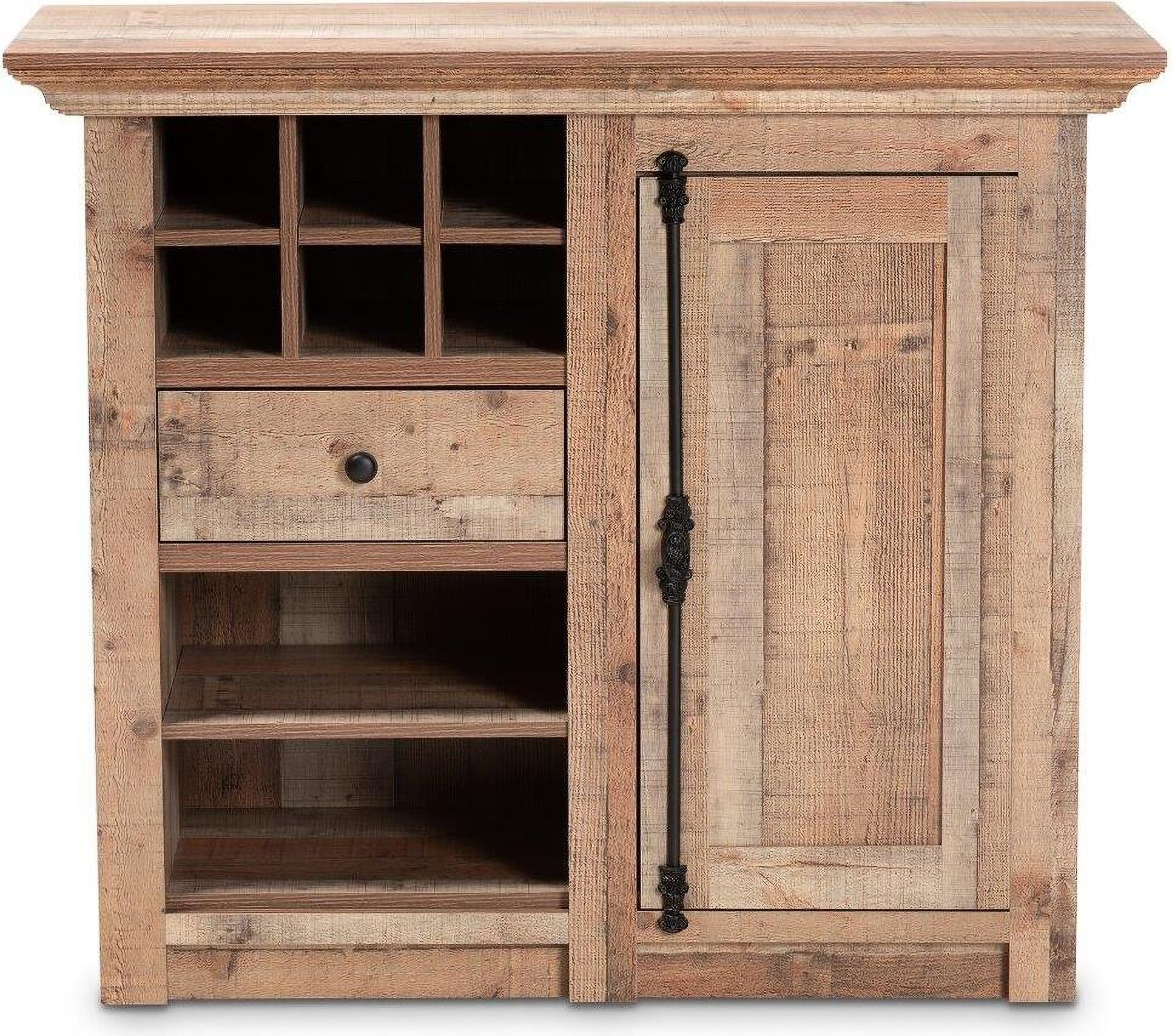 Baxton Studio Albert Modern And Contemporary Farmhouse Rustic Oak Brown