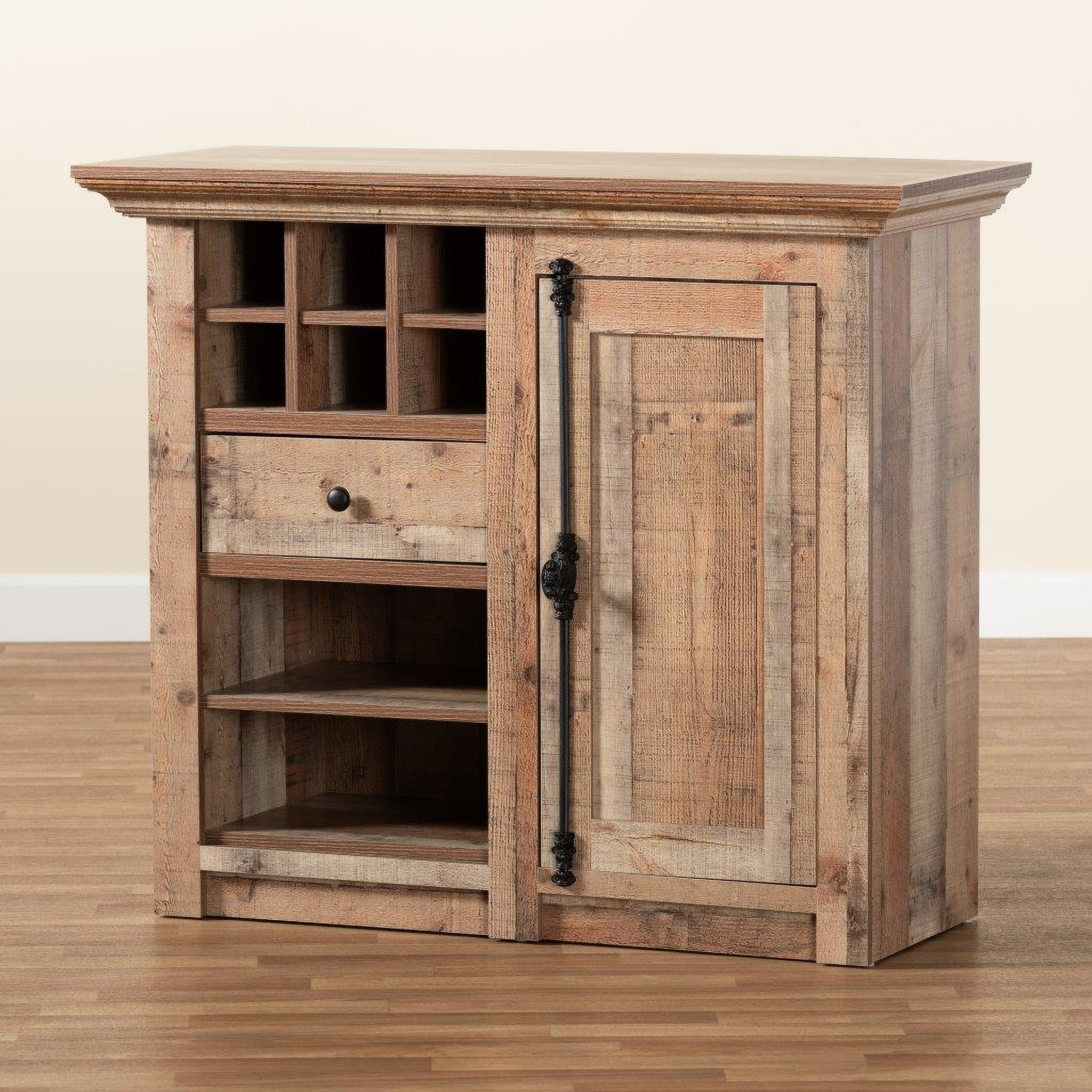 Baxton Studio Albert Modern And Contemporary Farmhouse Rustic Oak Brown