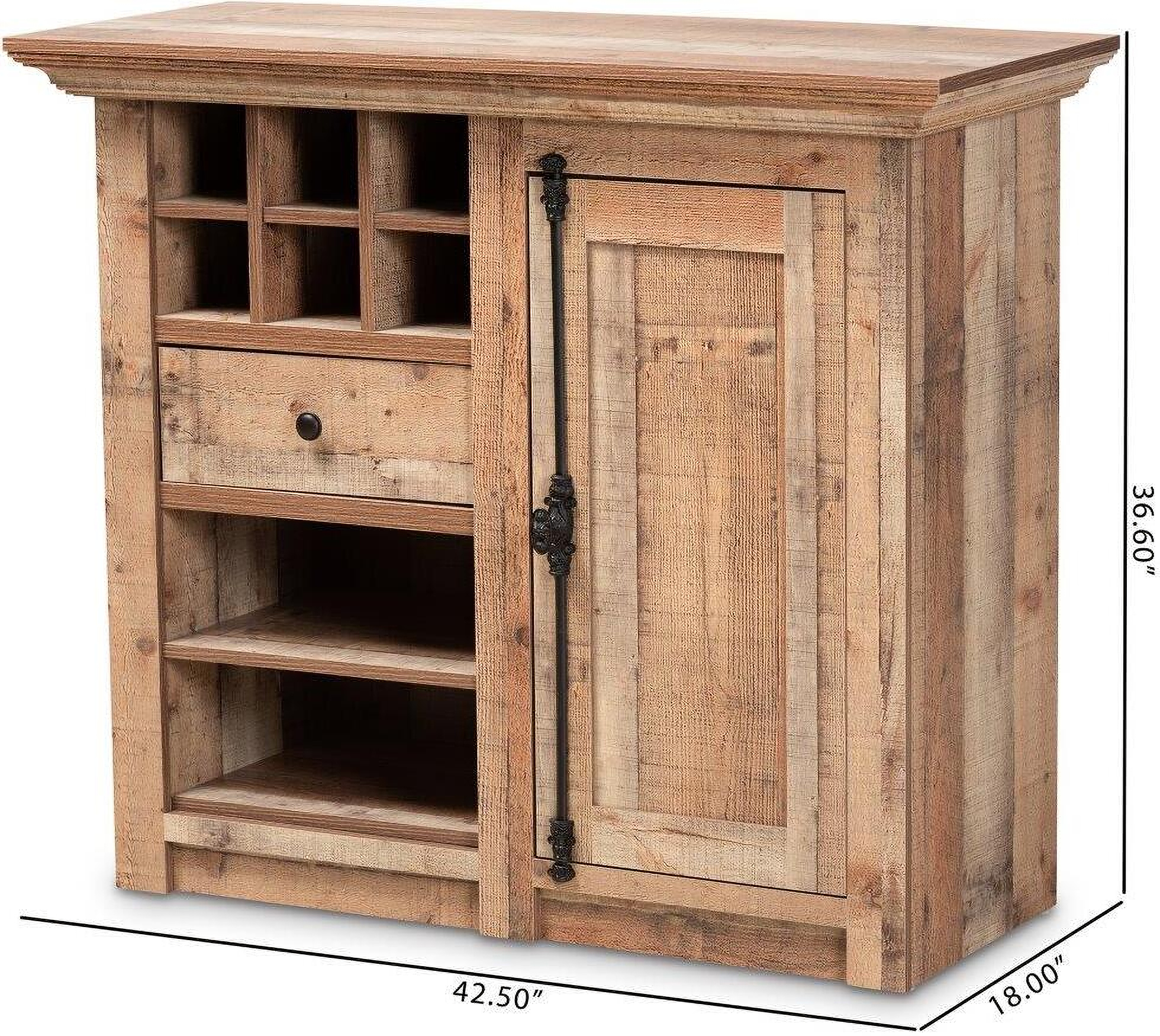 Baxton Studio Albert Modern And Contemporary Farmhouse Rustic Oak Brown