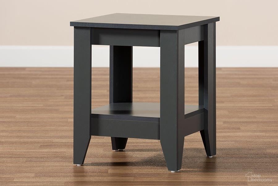 Baxton Studio Audra Modern and Contemporary Grey Finished Wood Living Room End Table