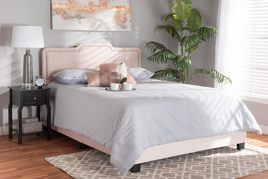 The appearance of Baxton Studio Benjen Modern And Contemporary Glam Light Pink Velvet Fabric Upholstered Queen Size Panel Bed designed by Baxton Studio in the modern / contemporary interior design. This light pink piece of furniture was selected by 1StopBedrooms from Benjen Collection to add a touch of cosiness and style into your home. Sku: CF9210C-Light Pink Velvet-Queen. Bed Type: Panel Bed. Bed Size: Queen. Material: MDF.