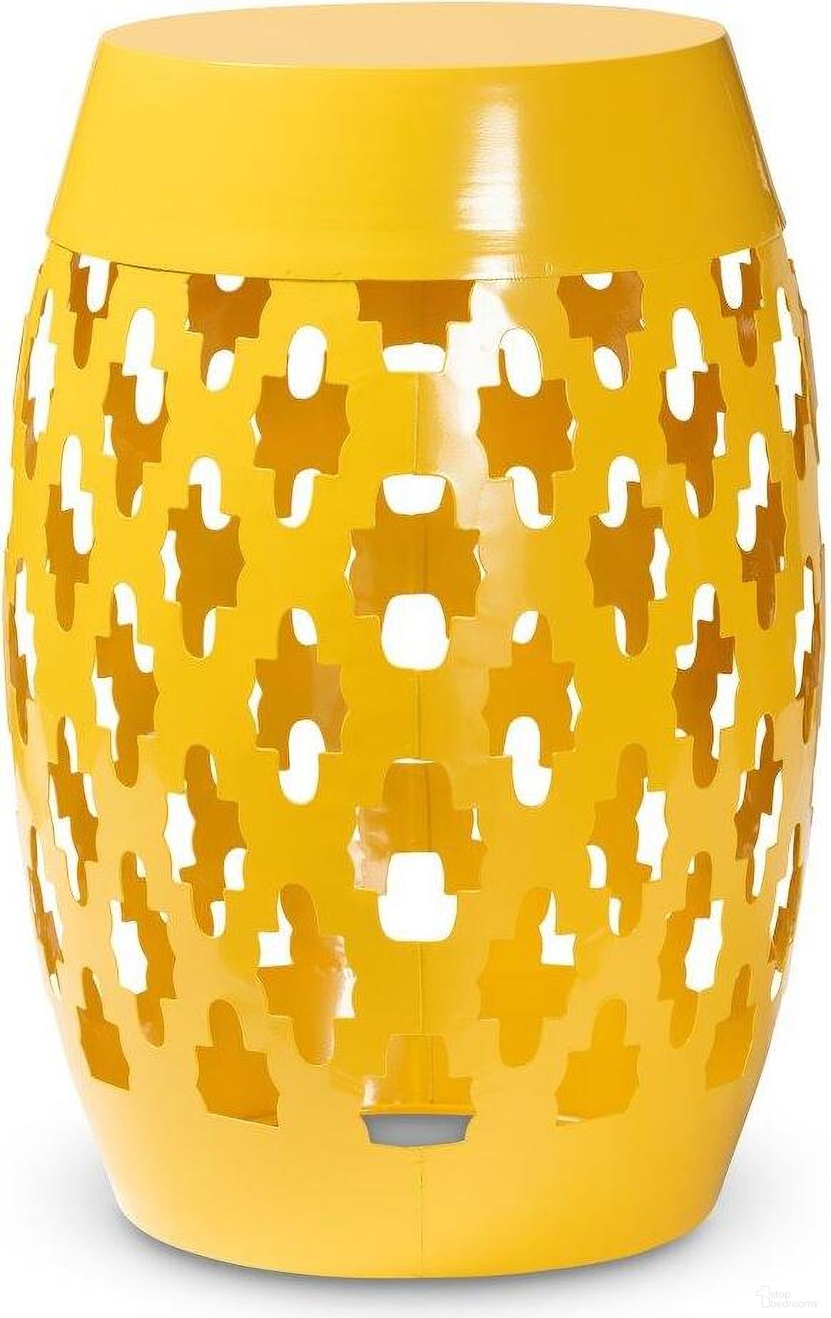 Baxton Studio Branson Modern And Contemporary Yellow Finished Metal Outdoor Side Table