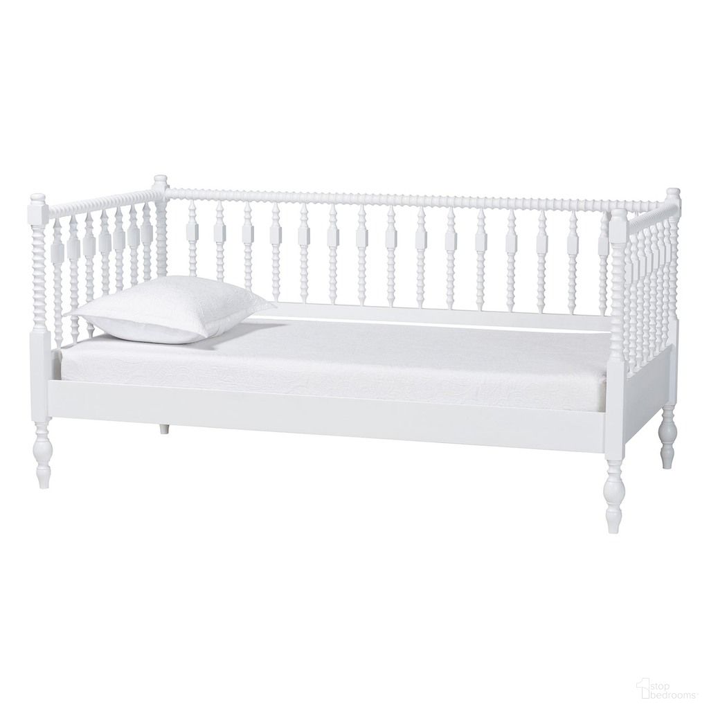 The appearance of Baxton Studio Callison Spindle Twin Daybed In White designed by Baxton Studio in the country / farmhouse interior design. This white piece of furniture was selected by 1StopBedrooms from Callison Collection to add a touch of cosiness and style into your home. Sku: MG0259-1-White-Twin-Daybed. Bed Type: Daybed. Bed Size: Twin. Material: Solid Rubberwood.
