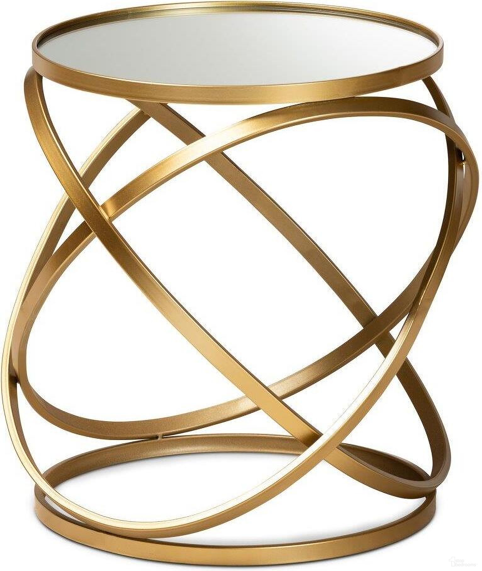 The appearance of Baxton Studio Desma Glam And Luxe Gold Finished Metal And Mirrored Glass End Table designed by Baxton Studio in the glam interior design. This gold piece of furniture  was selected by 1StopBedrooms from Desma Collection to add a touch of cosiness and style into your home. Sku: JY20A260-Gold-ET. Material: Iron.