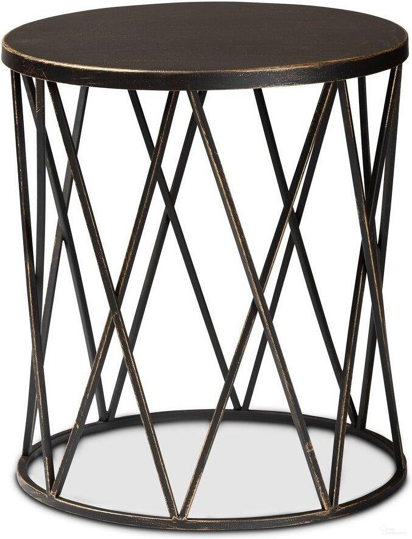 Baxton Studio Finnick Modern Industrial Antique Black Finished Metal End Table