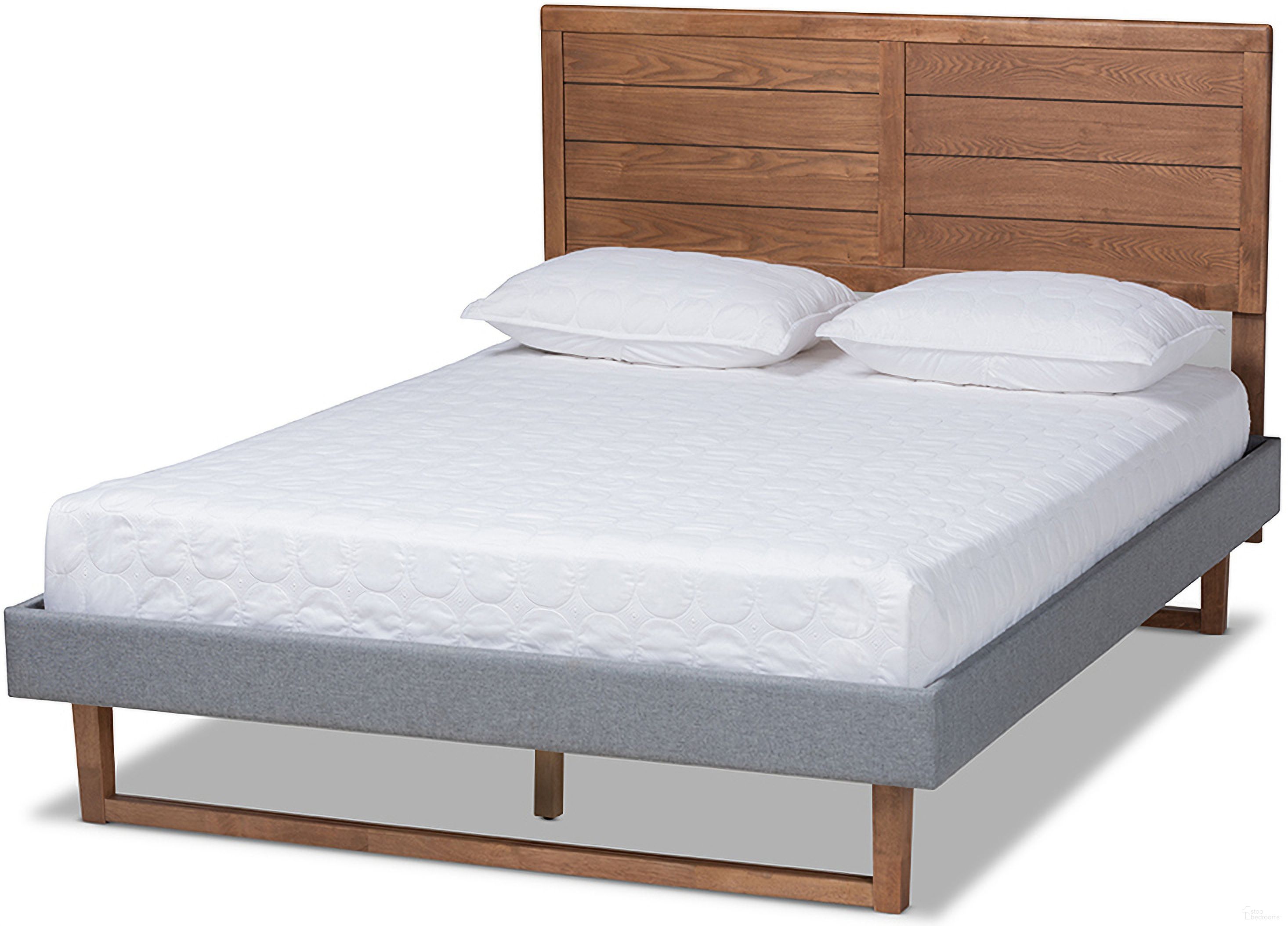 The appearance of Baxton Studio Gabriela Rustic Modern Dark Grey Fabric Upholstered and Ash Walnut Brown Finished Wood Full Size Platform Bed designed by Baxton Studio in the rustic / southwestern interior design. This walnut and dark gray piece of furniture was selected by 1StopBedrooms from Gabriela Collection to add a touch of cosiness and style into your home. Sku: Gabriela-Dark Grey/Ash Walnut-Full. Bed Type: Platform Bed. Material: Polyester. Bed Size: Full.