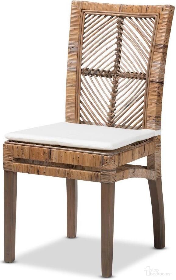 The appearance of Baxton Studio Laluna Modern Bohemian Grey Natural Rattan And Mahogany Dining Chair With Cushion designed by Baxton Studio in the bohemian interior design. This washed grey piece of furniture was selected by 1StopBedrooms from Laluna Collection to add a touch of cosiness and style into your home. Sku: Laluna-Grey Natural Rattan-DC. Material: Wood. Chair Type: Side Chair.