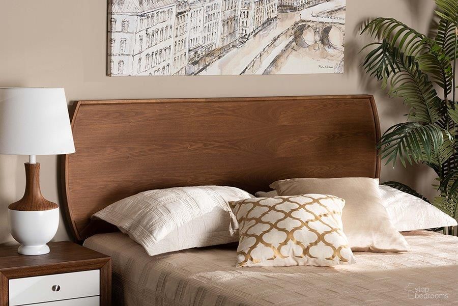 The appearance of Baxton Studio Laurien Mid-Century Modern Ash Walnut Finished Wood Full Size Headboard designed by Baxton Studio in the transitional interior design. This ash walnut piece of furniture  was selected by 1StopBedrooms from Laurien Collection to add a touch of cosiness and style into your home. Sku: MG9754-Ash Walnut-HB-Full. Bed Size: Full. Material: Rubberwood.