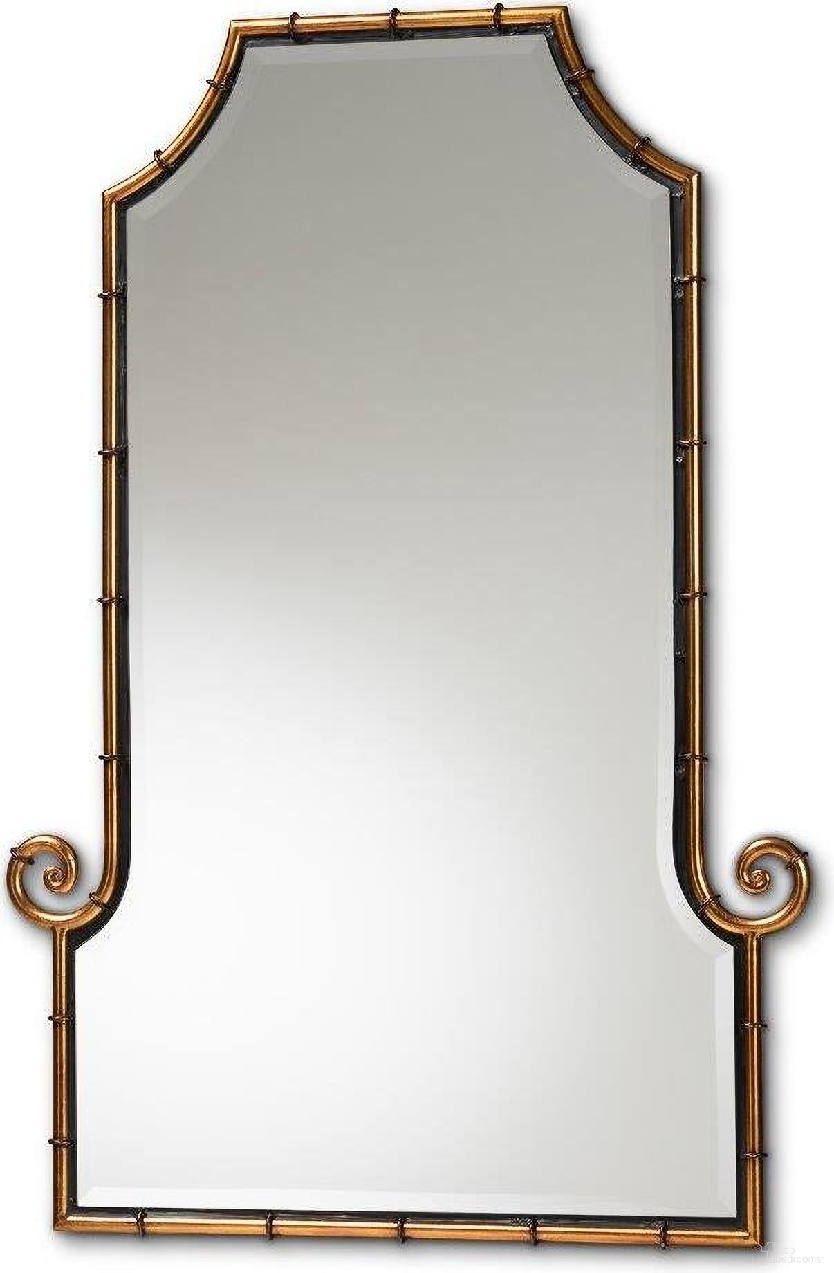 Baxton Studio Layan Glamourous Hollywood Regency Style Gold Finished Metal Bamboo Inspired Accent Wall Mirror