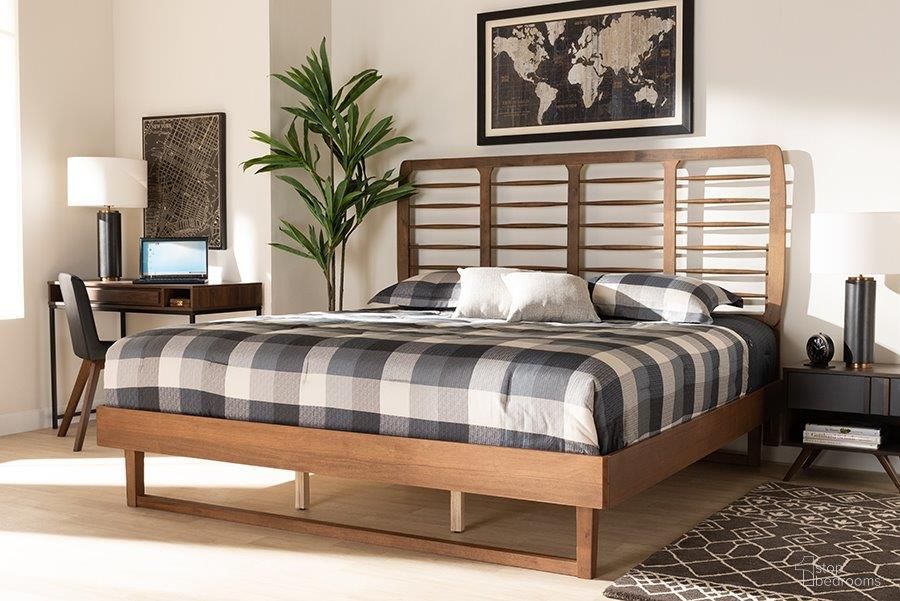 The appearance of Baxton Studio Lucie Modern and Contemporary Walnut Brown Finished Wood King Size Platform Bed designed by Baxton Studio in the modern / contemporary interior design. This walnut brown piece of furniture was selected by 1StopBedrooms from Lucie Collection to add a touch of cosiness and style into your home. Sku: Lucie-Ash Walnut-King. Bed Type: Platform Bed. Bed Size: King. Material: Rubberwood.