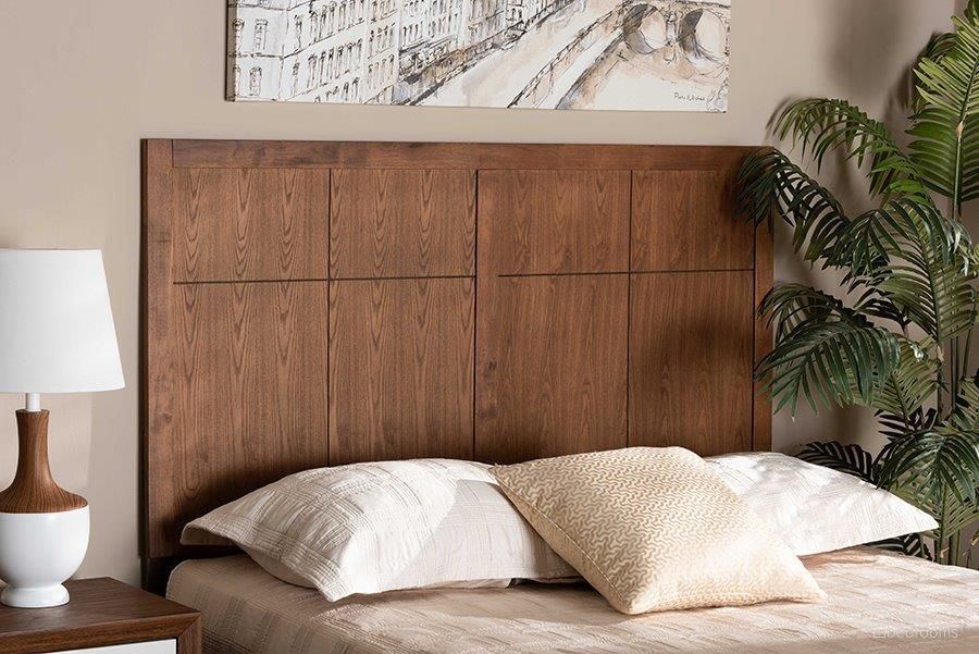 The appearance of Baxton Studio Monroe Modern Transitional and Rustic Ash Walnut Finished Wood Queen Size Headboard designed by Baxton Studio in the rustic / southwestern interior design. This ash walnut piece of furniture  was selected by 1StopBedrooms from Monroe Collection to add a touch of cosiness and style into your home. Sku: MG9746-Ash Walnut-HB-Queen. Bed Size: Queen. Material: Rubberwood.