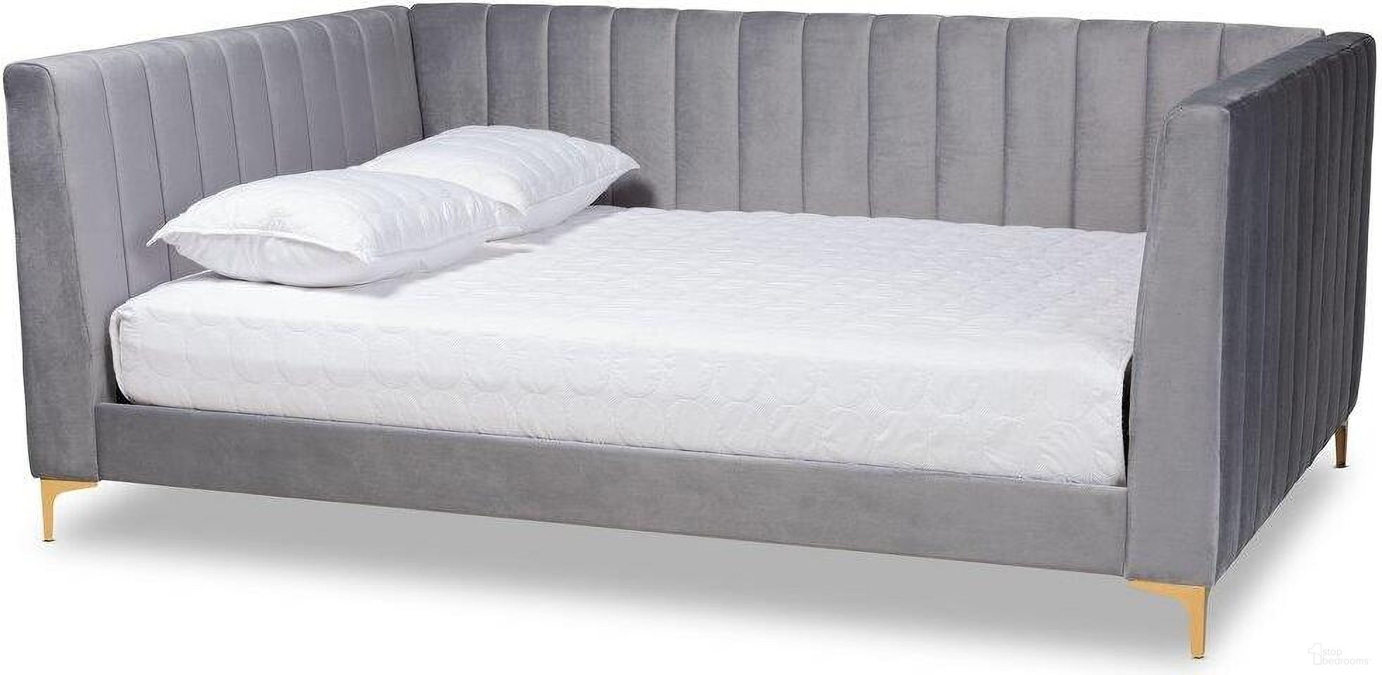 The appearance of Baxton Studio Oksana Modern Contemporary Glam And Luxe Light Grey Velvet Fabric Upholstered And Gold Finished Full Size Daybed designed by Baxton Studio in the modern / contemporary interior design. This light gray piece of furniture was selected by 1StopBedrooms from Oksana Collection to add a touch of cosiness and style into your home. Sku: CF0344-Light Grey Daybed-Full. Bed Type: Daybed. Bed Size: Full. Material: MDF.