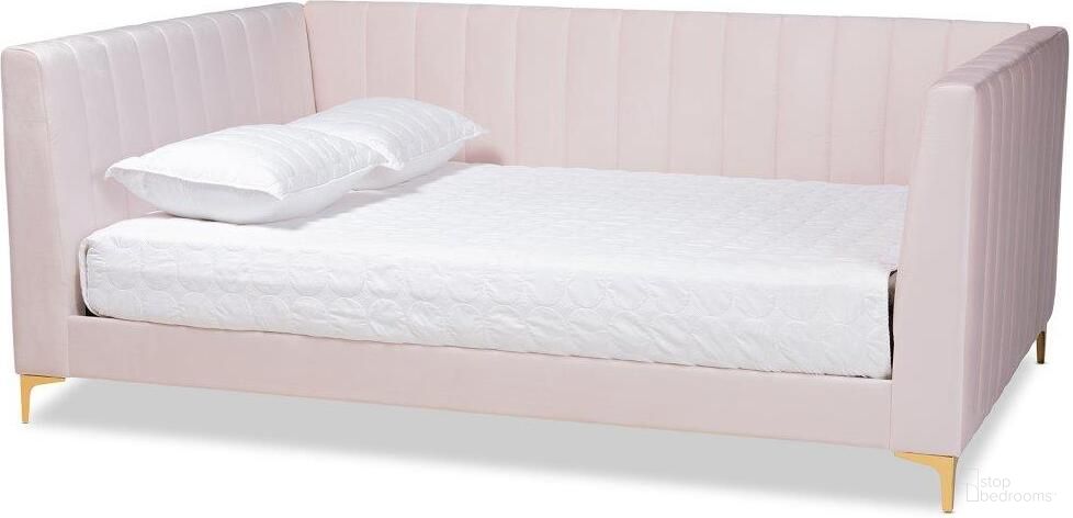 The appearance of Baxton Studio Oksana Modern Contemporary Glam And Luxe Light Pink Velvet Fabric Upholstered And Gold Finished Full Size Daybed designed by Baxton Studio in the modern / contemporary interior design. This light pink piece of furniture was selected by 1StopBedrooms from Oksana Collection to add a touch of cosiness and style into your home. Sku: CF0344-Light Pink Daybed-Full. Bed Type: Daybed. Bed Size: Full. Material: MDF.