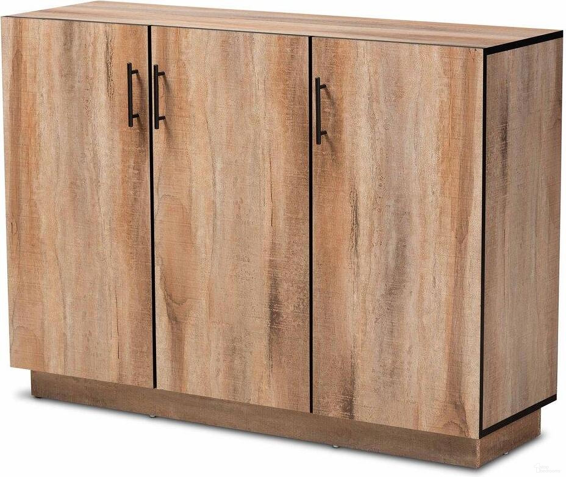 The appearance of Baxton Studio Patton Modern And Contemporary Natural Oak Finished Wood 3 Door Dining Room Sideboard Buffet designed by Baxton Studio in the modern / contemporary interior design. This natural oak piece of furniture was selected by 1StopBedrooms from Patton Collection to add a touch of cosiness and style into your home. Sku: MPC8016-Natural-Sideboard. Material: MDF.