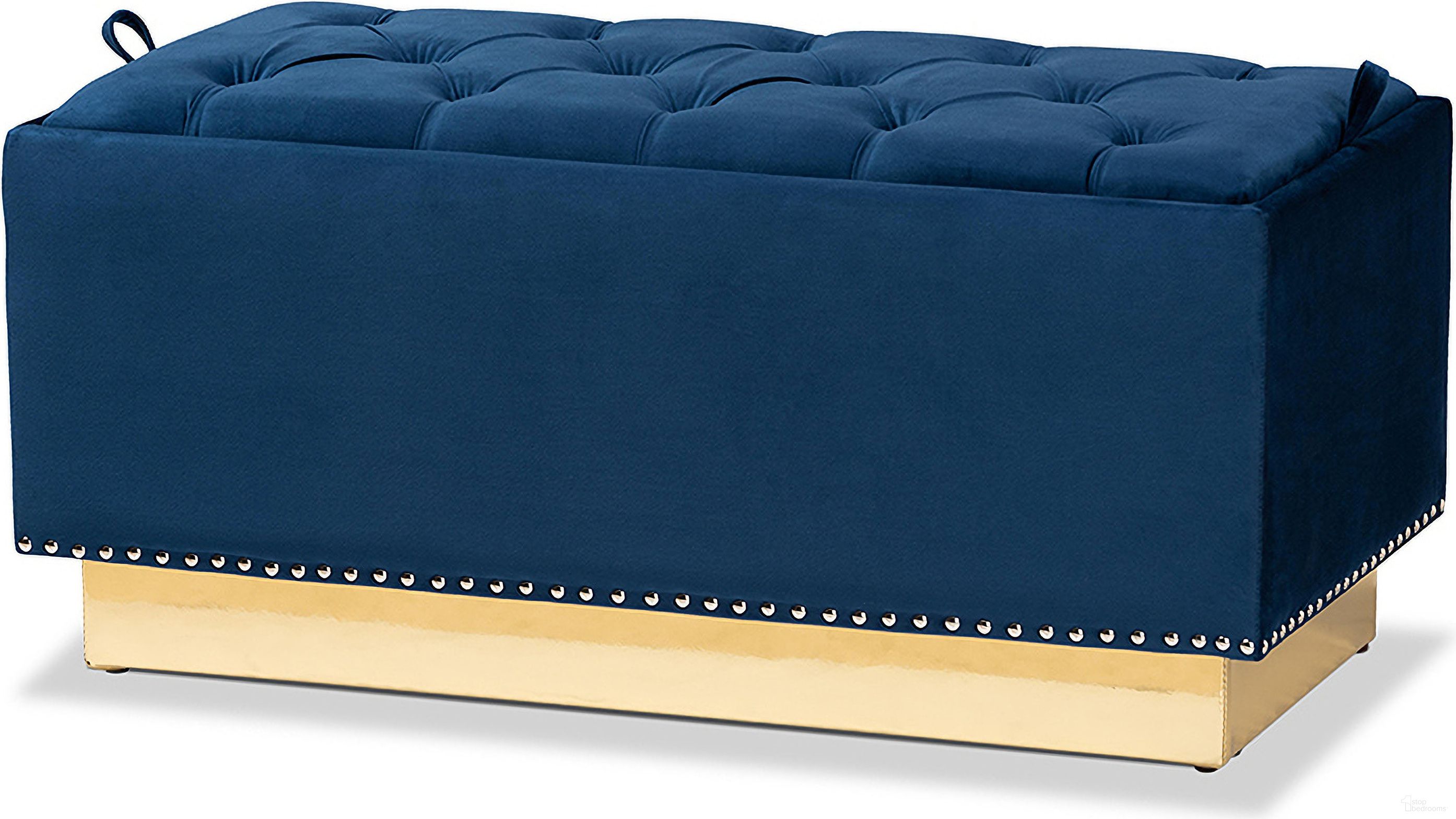 The appearance of Baxton Studio Powell Glam and Luxe Navy Blue Velvet Fabric Upholstered and Gold PU Leather Storage Ottoman designed by Baxton Studio in the glam interior design. This navy blue piece of furniture was selected by 1StopBedrooms from Powell Collection to add a touch of cosiness and style into your home. Sku: WS-2019-Navy Blue Velvet/Gold-Otto. Material: Rubberwood.